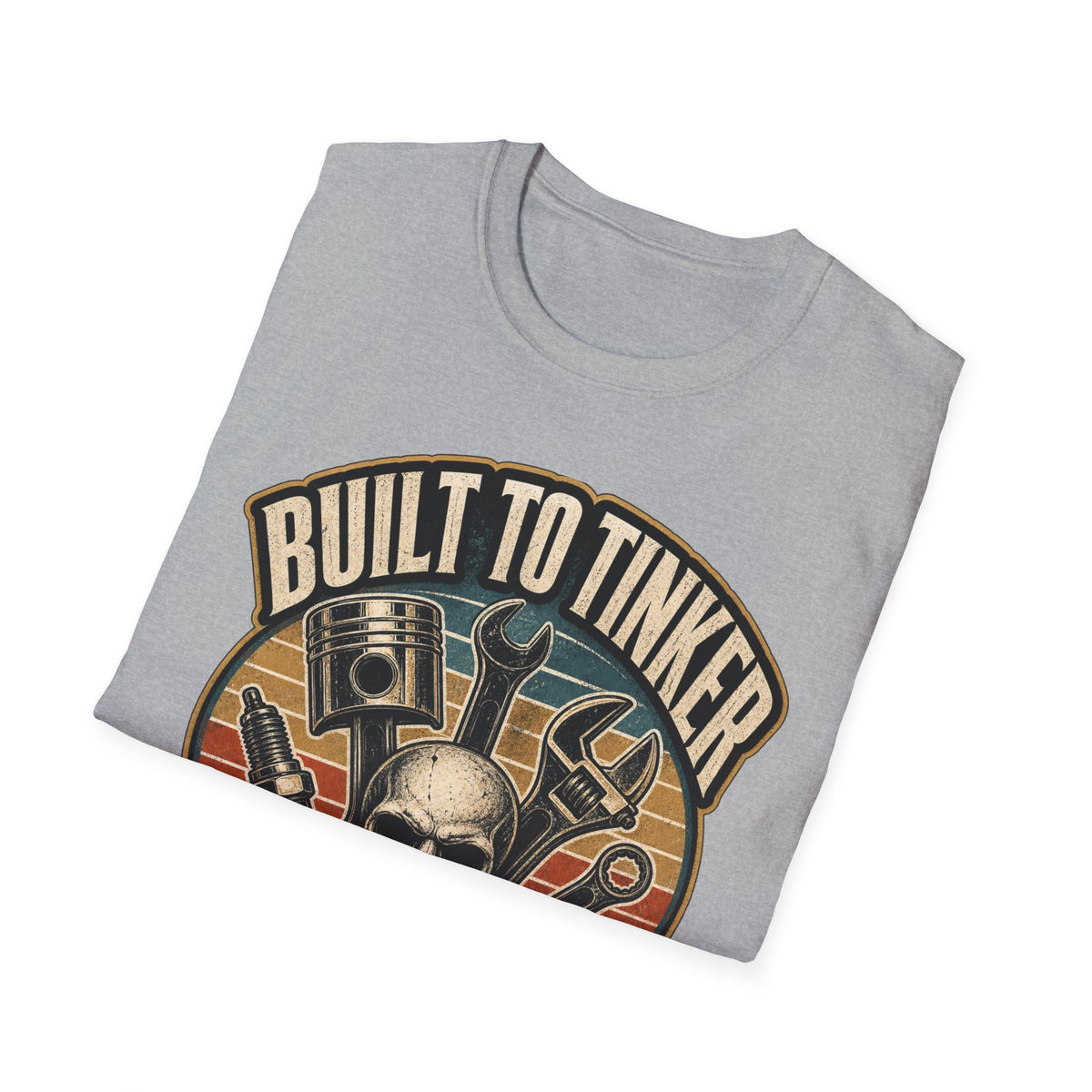 Built to Tinker Car Parts and Tools Tee — Vintage Mechanic Skull Shirt
