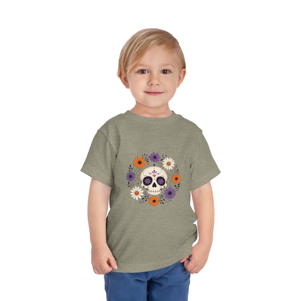 Toddler Tee — Floral Sugar Skull Day of the Dead Kids Shirt