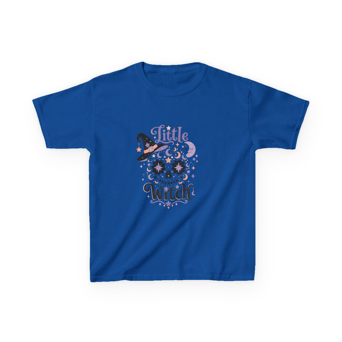 Kids T-Shirt - "Little Witch" Halloween Skull Design