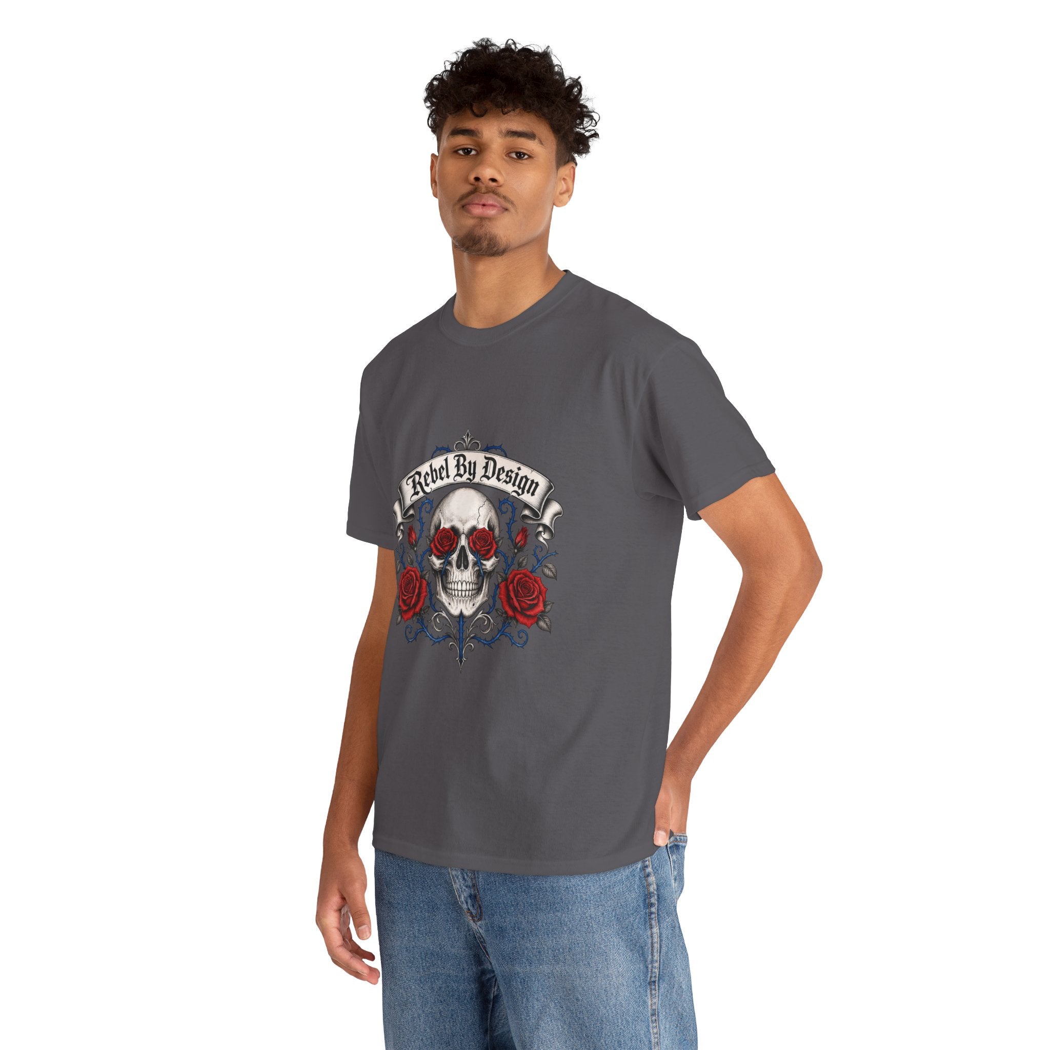 Skull & Roses Tee — "Rebel By Design" Graphic T-Shirt