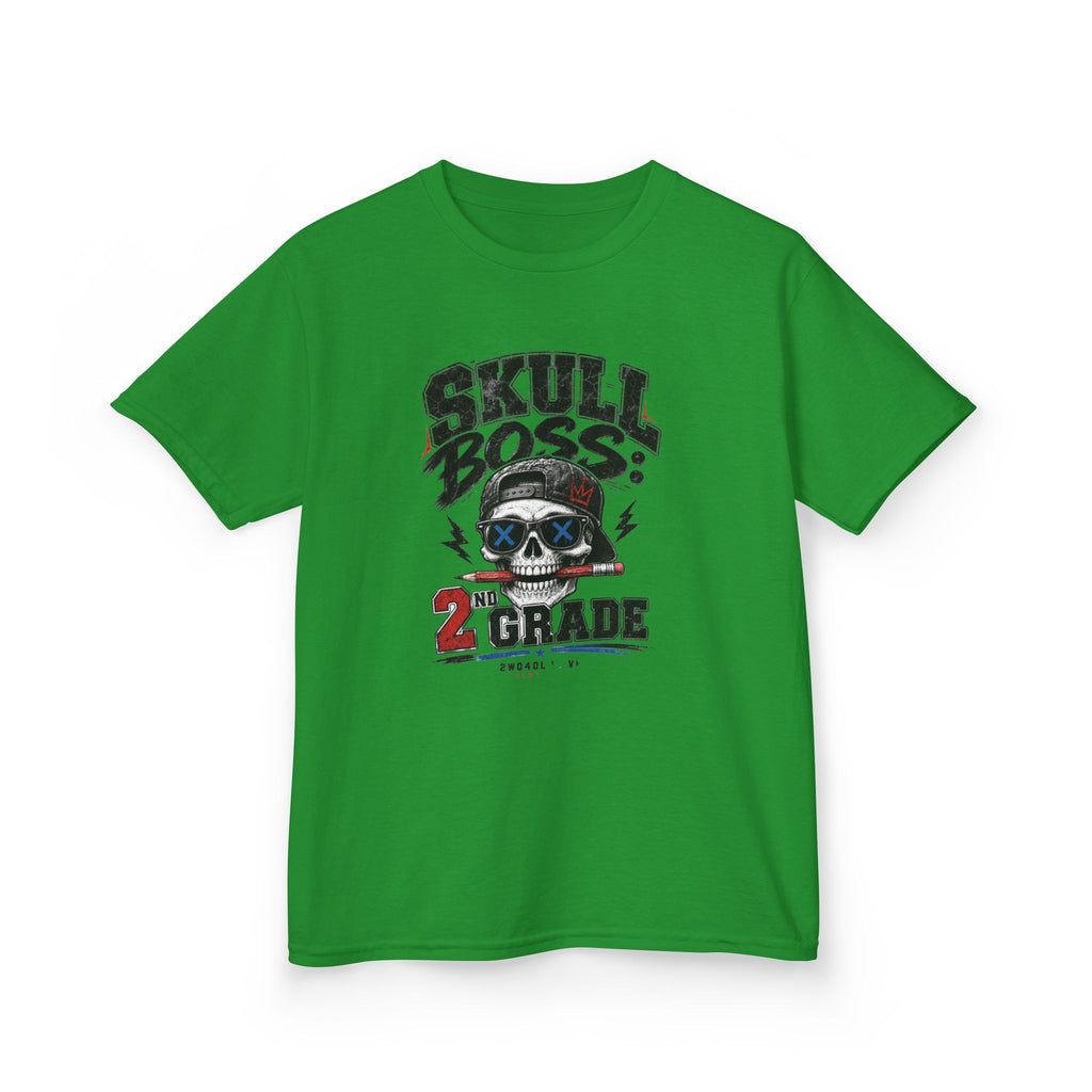 Kids Tee — "Skull Boss 2nd Grade" Back-to-School Graphic Shirt