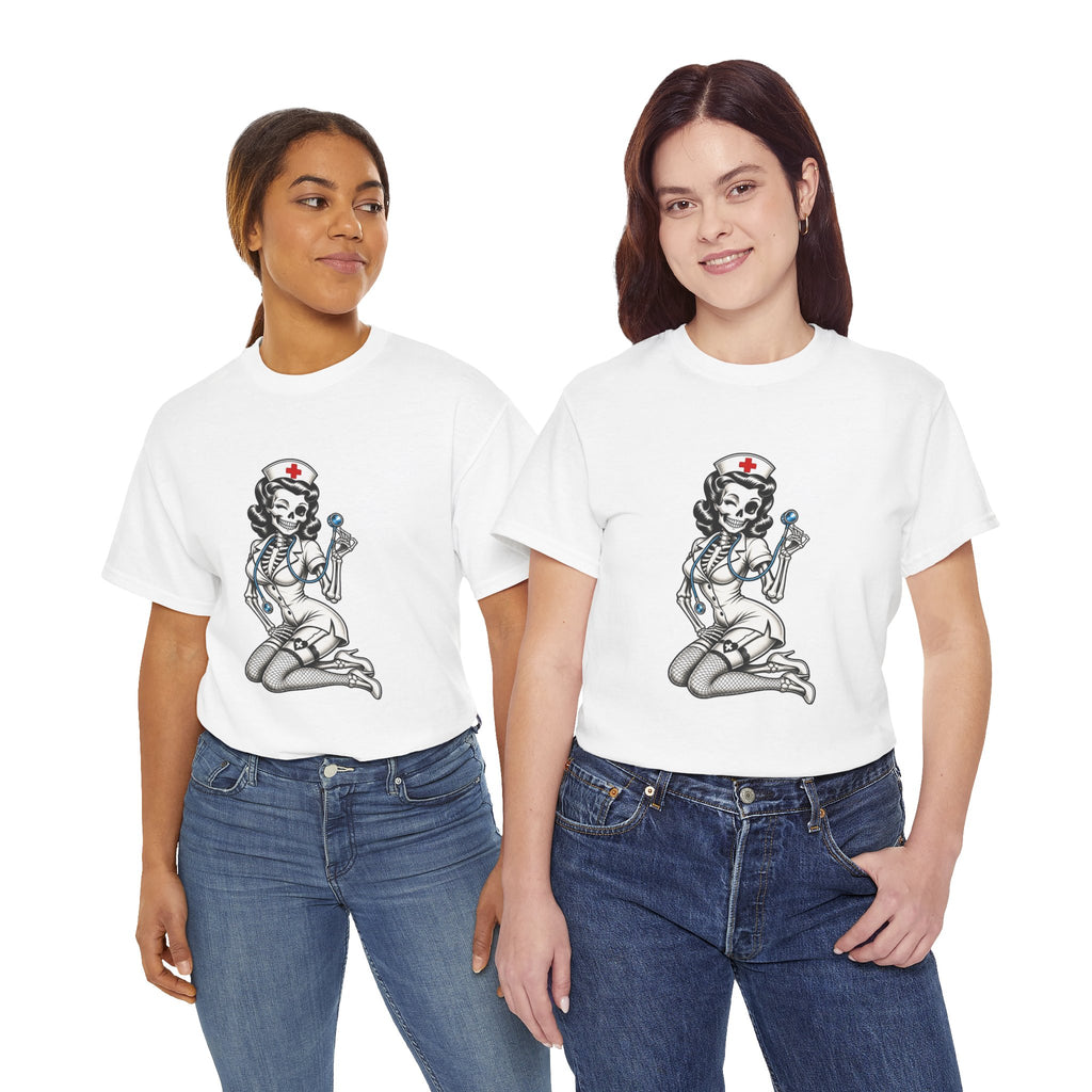 Pin-Up Nurse T-Shirt — Retro Vintage Nurse Girl Graphic Tee