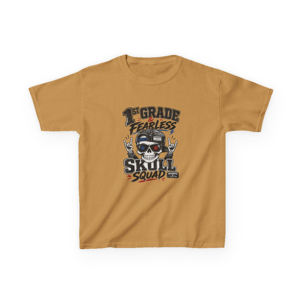 Kids Skull Squad T‑Shirt – 1st Grade Fearless Design