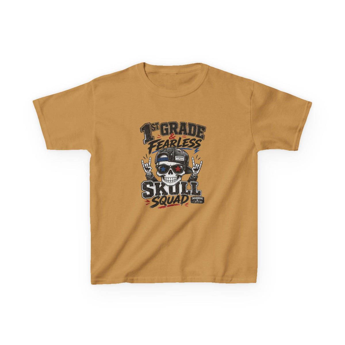 Kids Skull Squad T‑Shirt – 1st Grade Fearless Design