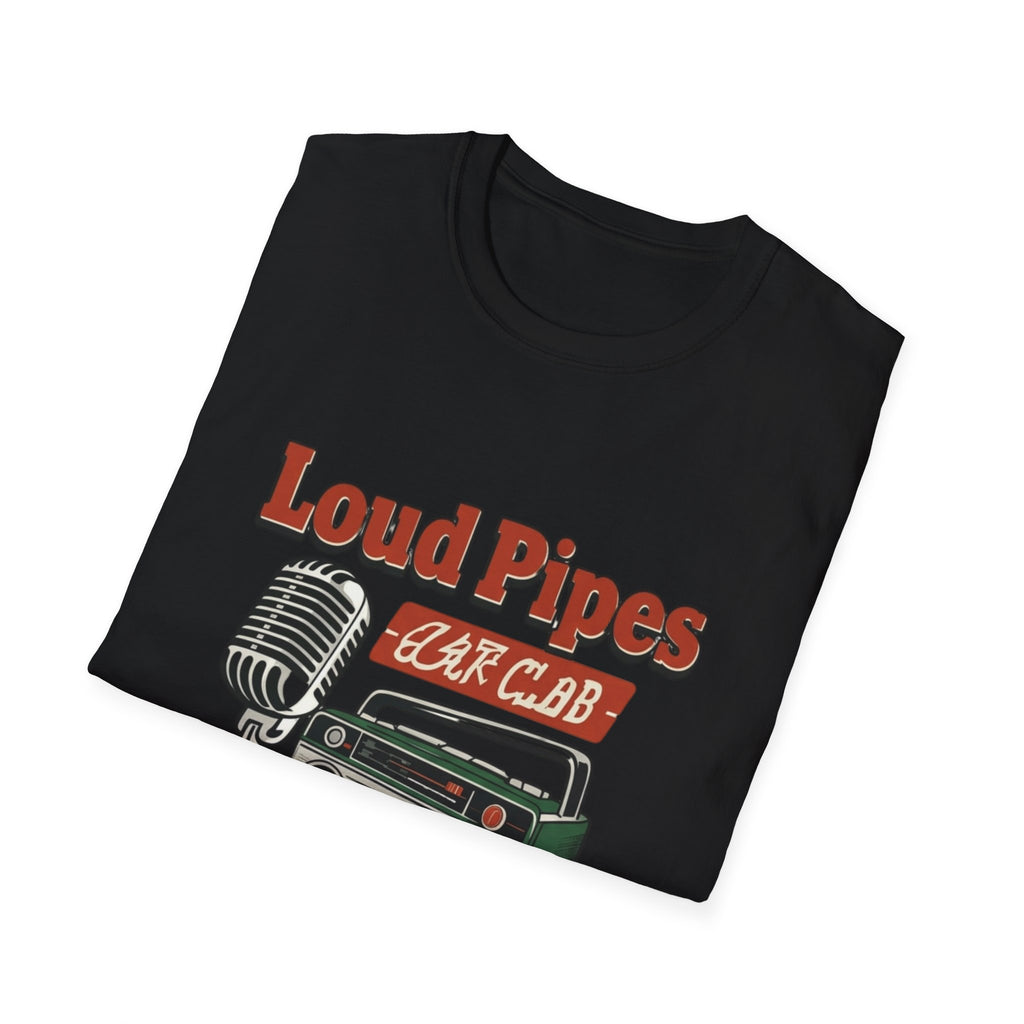 Loud Pipes Radio Club T-Shirt – Vintage Microphone & Boombox "Association" Tee