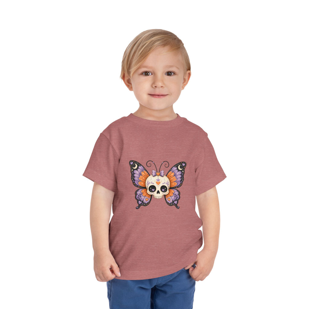 Toddler Tee — Sugar Skull Butterfly Graphic (Day of the Dead Kids Shirt)