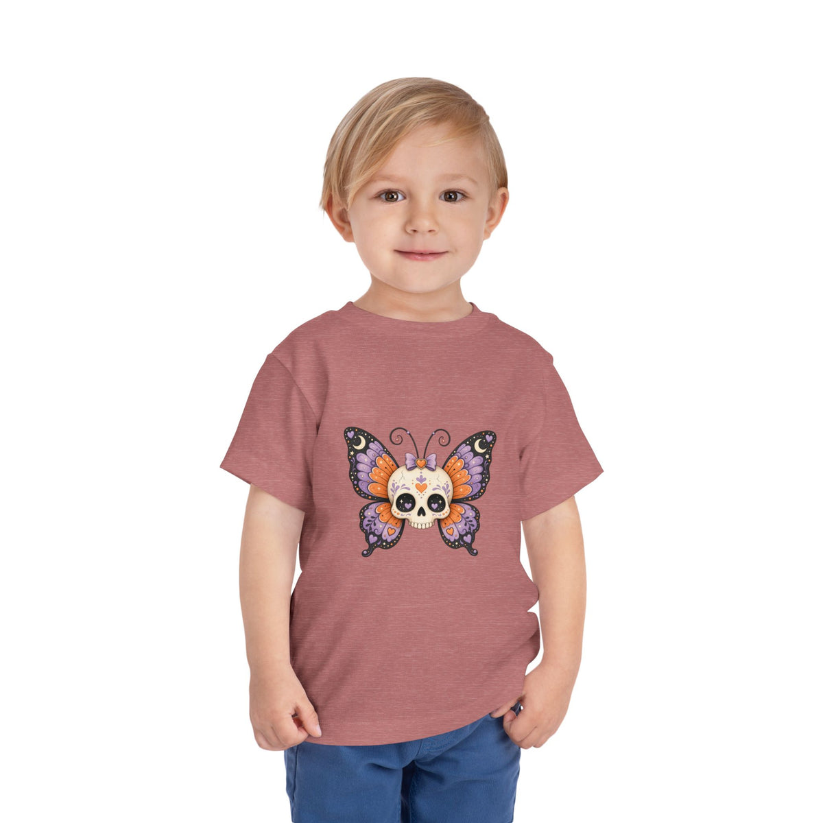 Toddler Tee — Sugar Skull Butterfly Graphic (Day of the Dead Kids Shirt)
