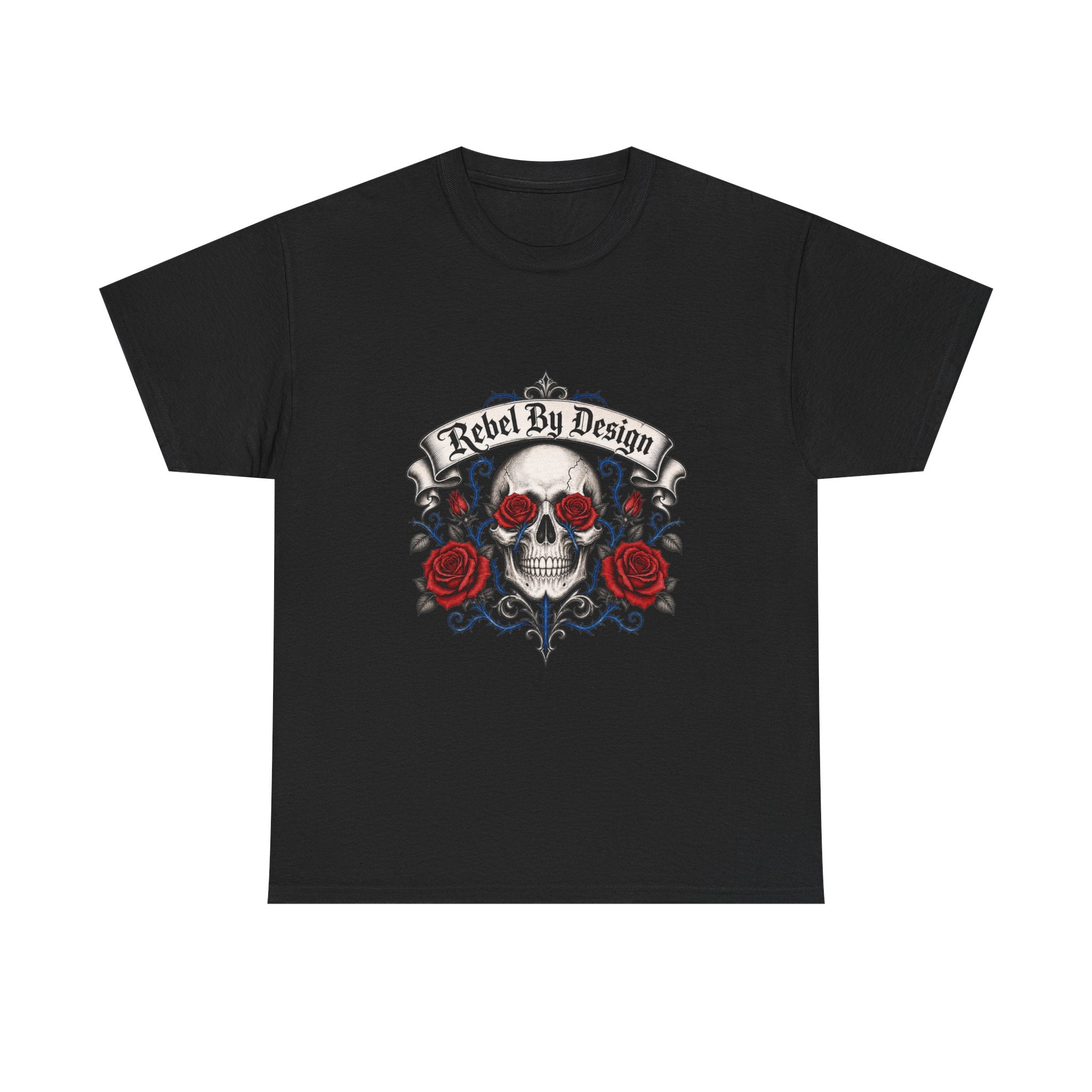 Skull & Roses Tee — "Rebel By Design" Graphic T-Shirt