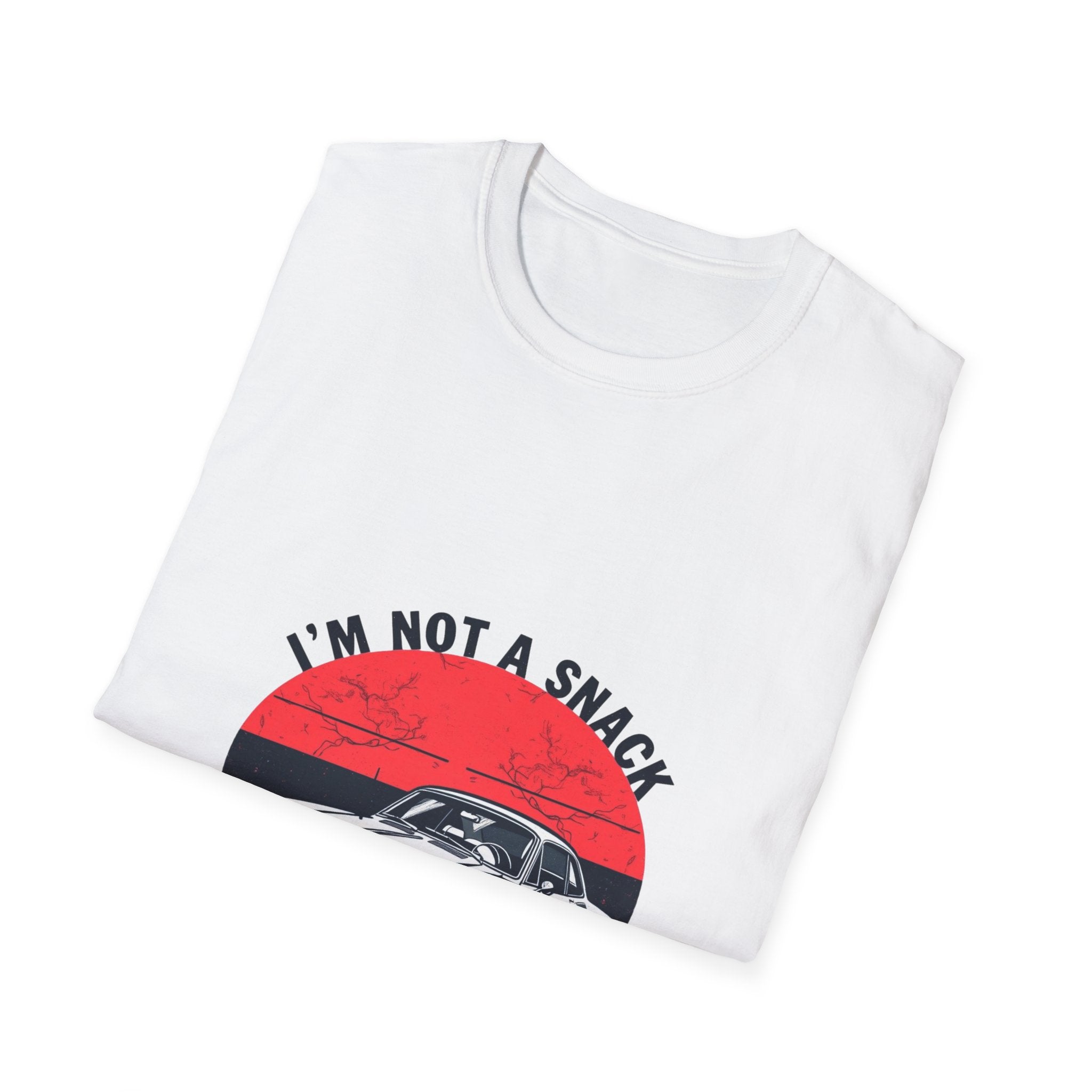 Classic Muscle Car T-Shirt — "I'm Not a Snack, I'm a Whole Problem" Vintage Sunset Tee