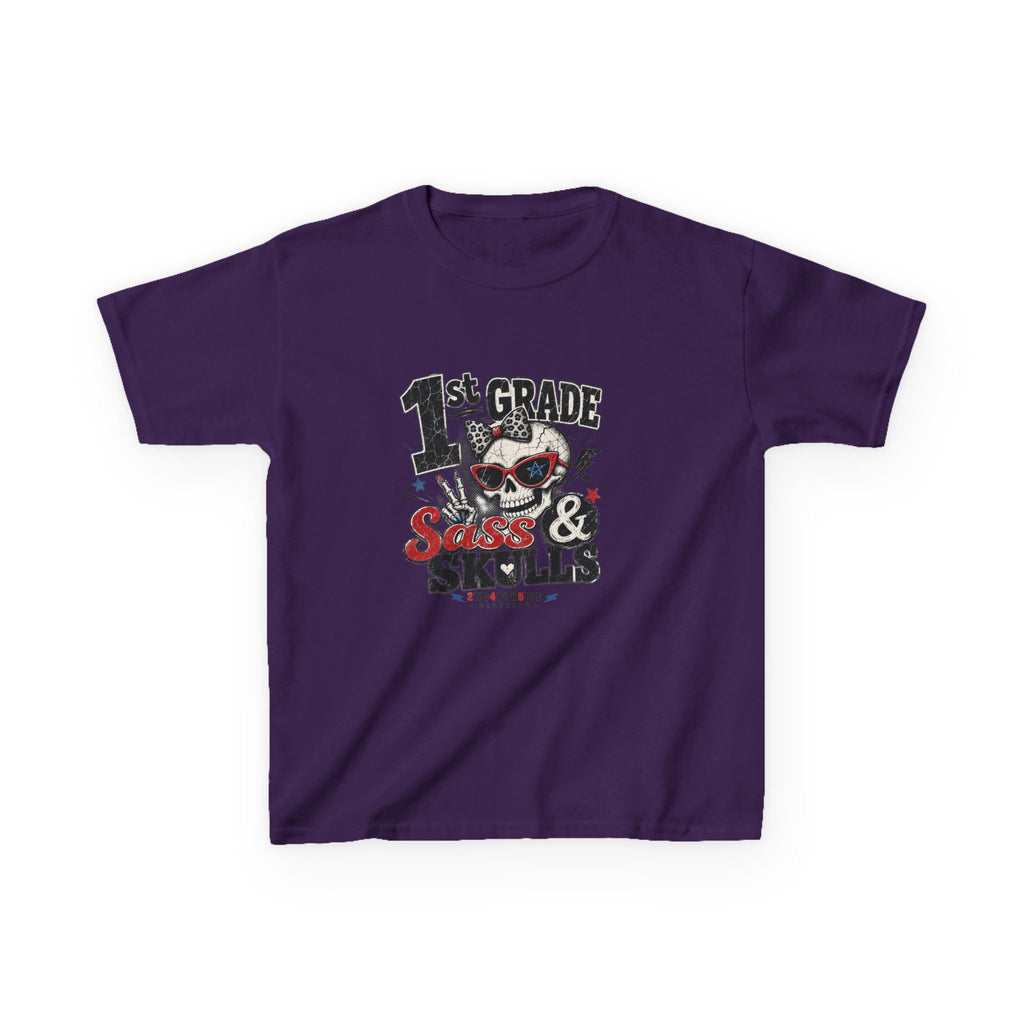 1st Grade Skulls & Sparks Kids Tee — Cute Rocker School Shirt for Back to School