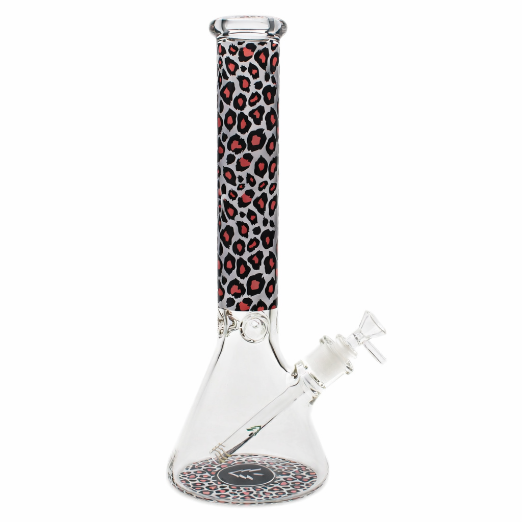 Tree Glass | 15" 7mm Beaker Leopard Pattern Glass Bong