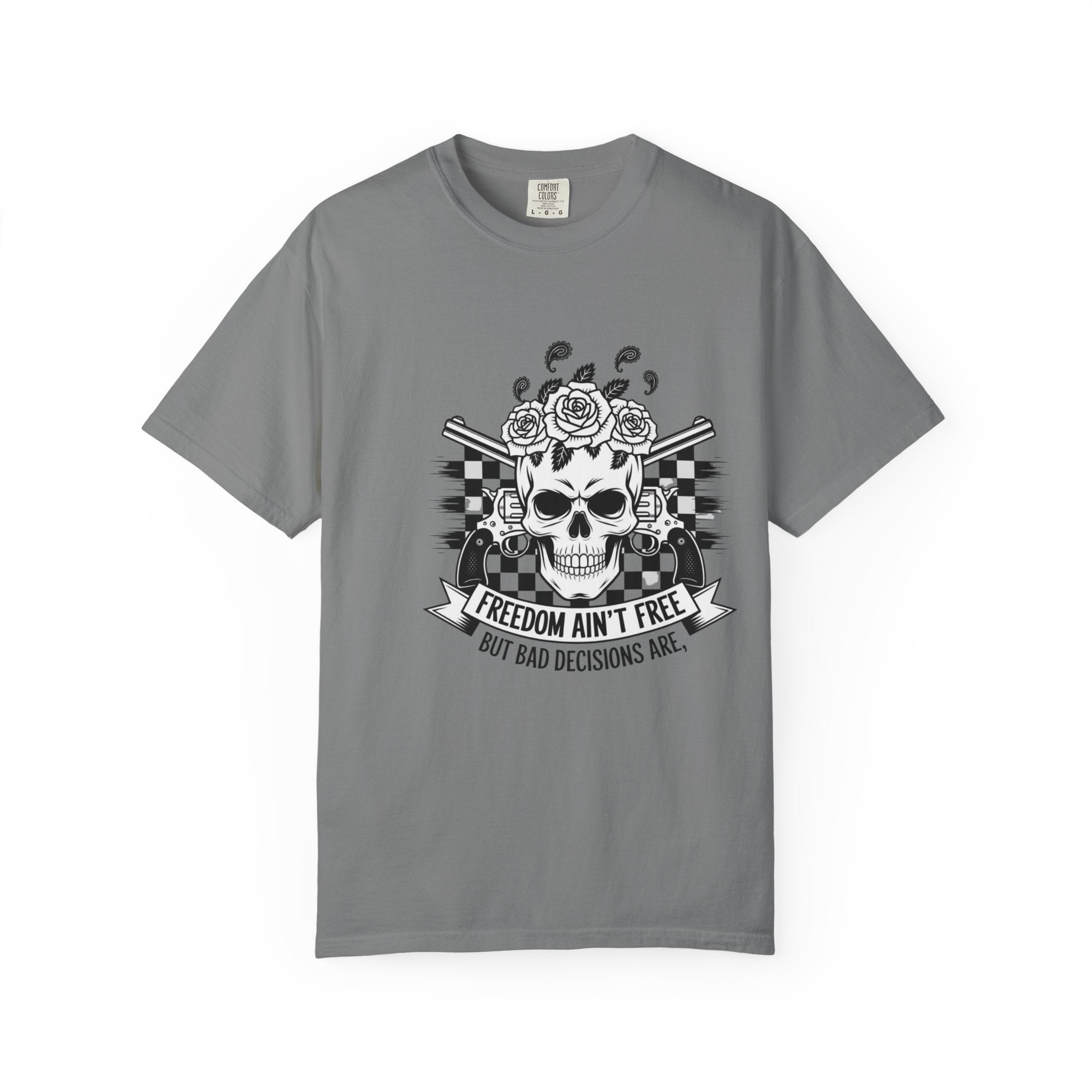 Skull & Roses T‑Shirt — "Freedom Ain't Free" Graphic Tee