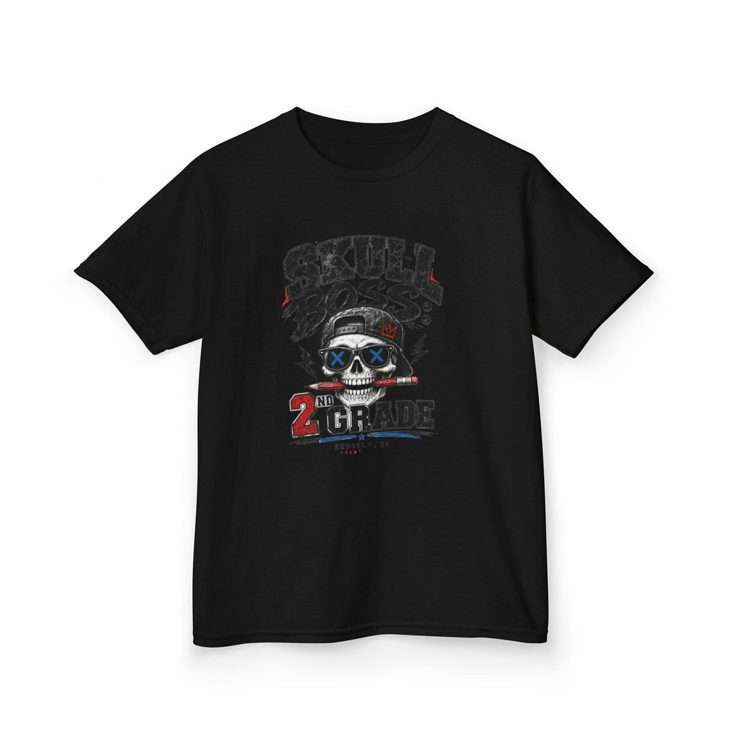 Kids Tee — "Skull Boss 2nd Grade" Back-to-School Graphic Shirt