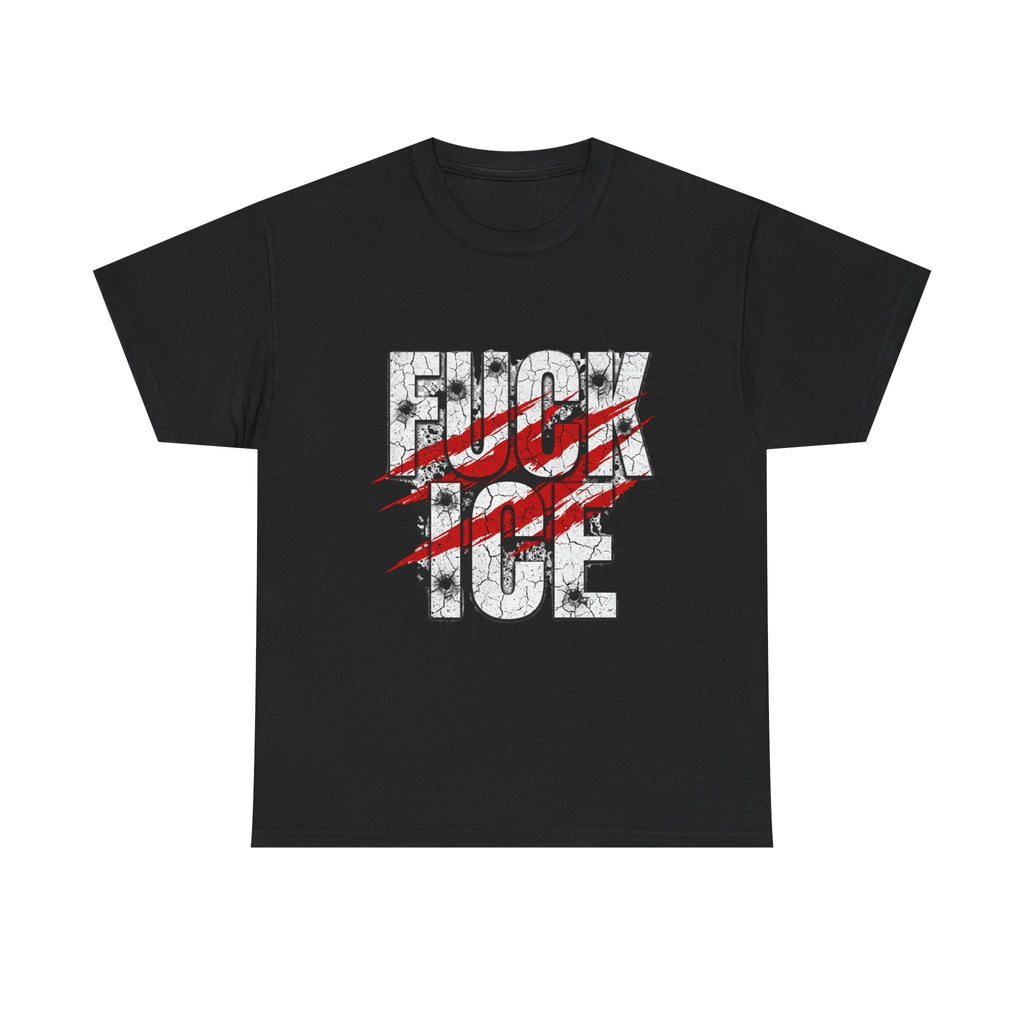 Graphic Tee — Distressed “F*** ICE” Protest Shirt with Red Slash