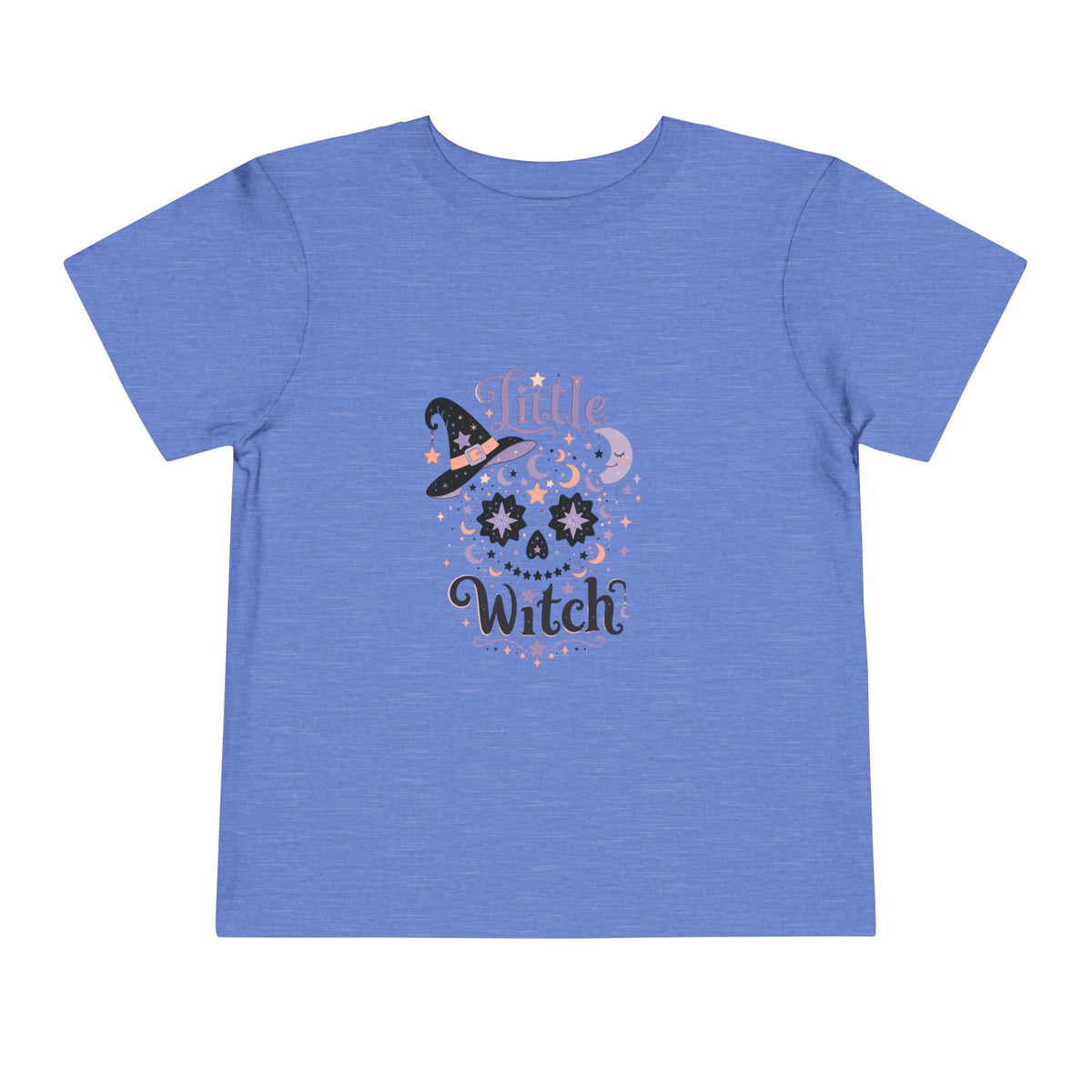 Toddler Tee — "Little Witch" Halloween Skull Hat Graphic