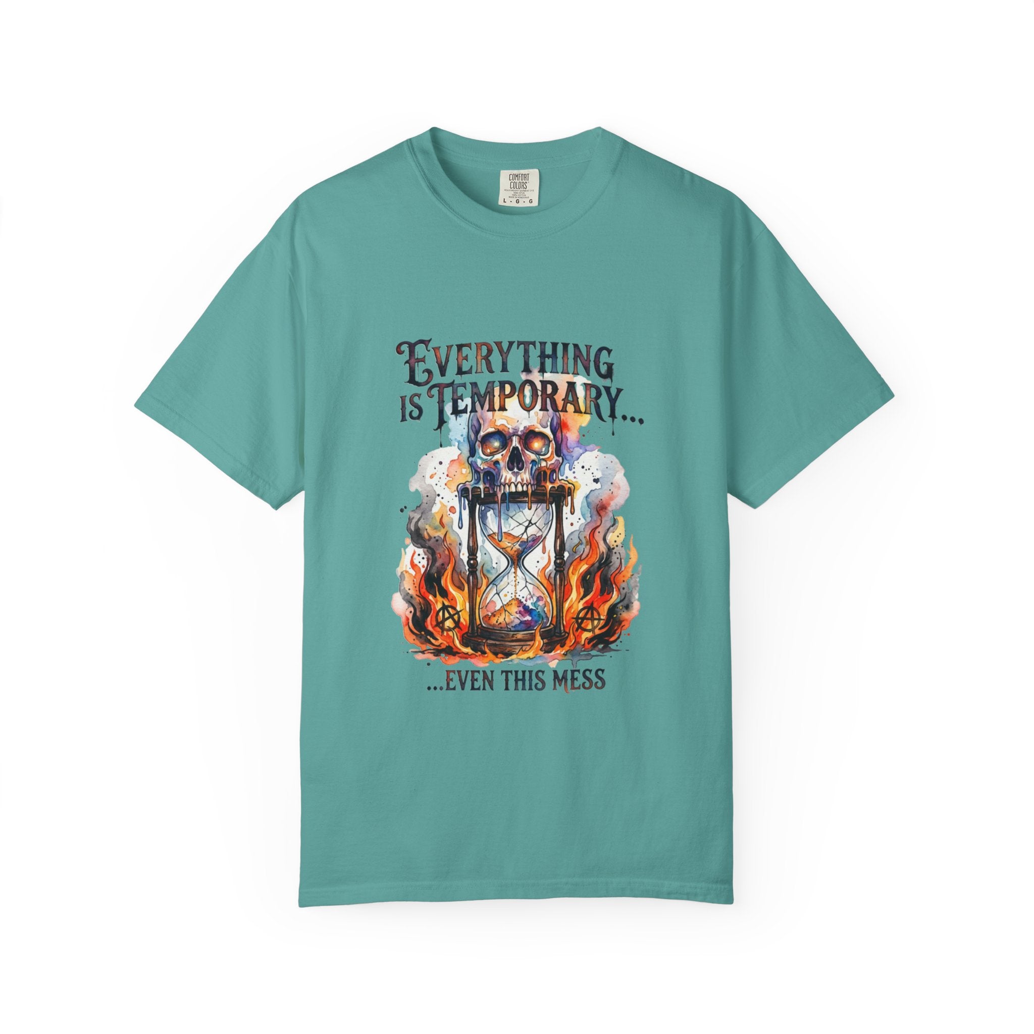 Everything Is Temporary T-Shirt — Skull Hourglass Graphic Tee