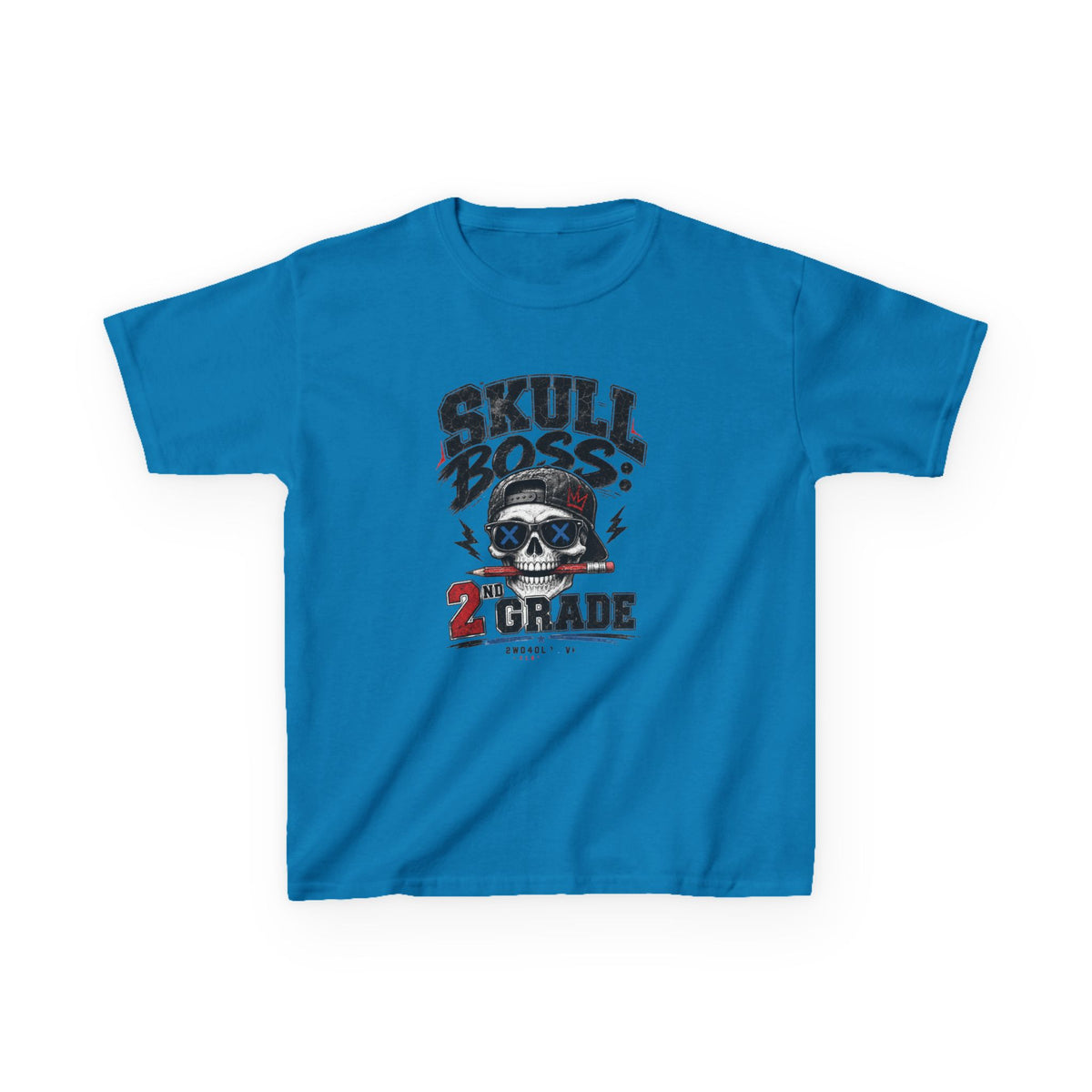 Kids Tee — "Skull Boss 2nd Grade" Back-to-School Graphic Shirt