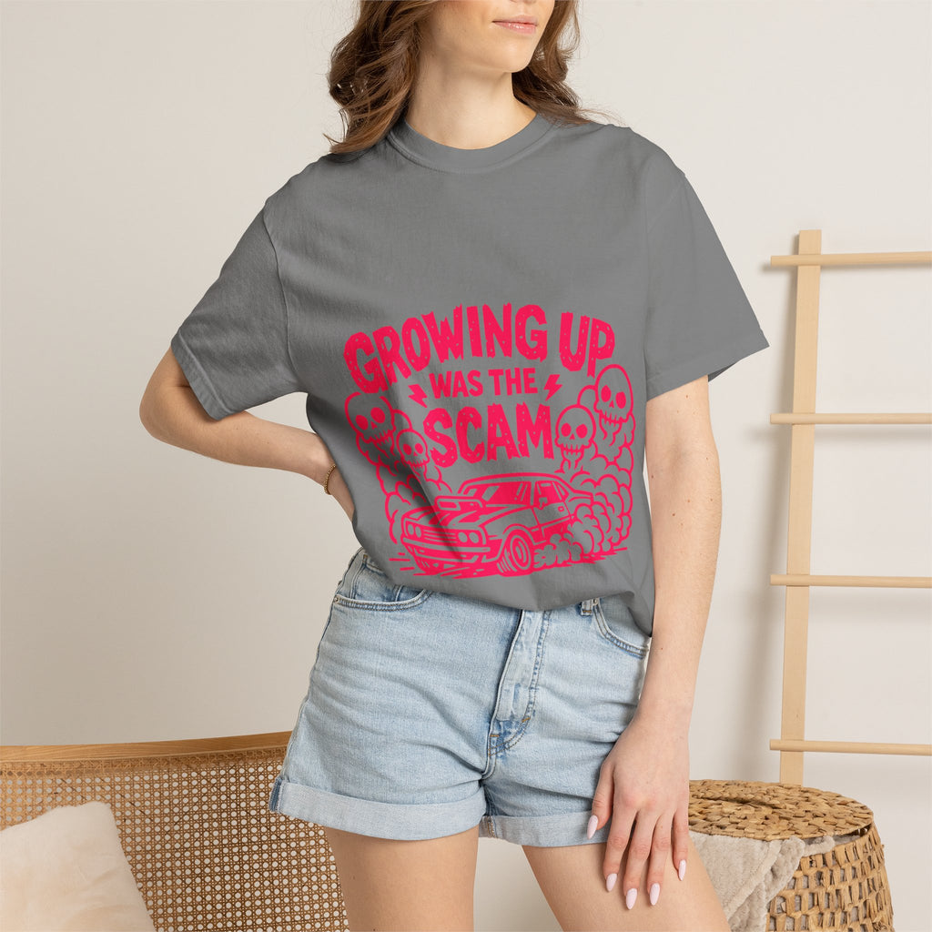 T-Shirt — "Growing Up Was the Scam" Retro Car Graphic Tee