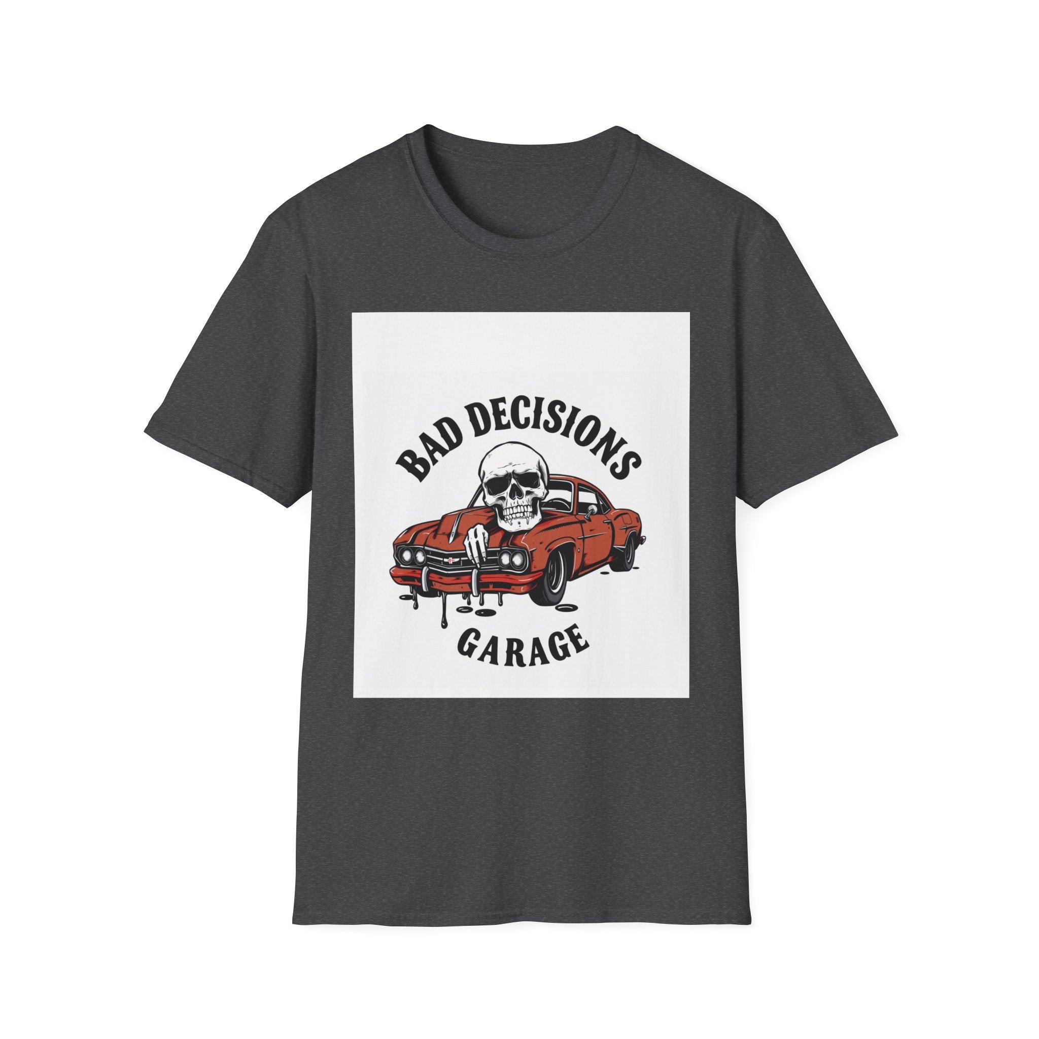 Bad Decisions Garage T-Shirt – Retro Skull & Muscle Car Tee