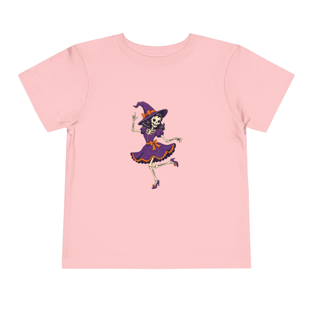 Toddler Witch Skeleton Tee — Cute Dancing Skeleton Halloween Shirt for Kids