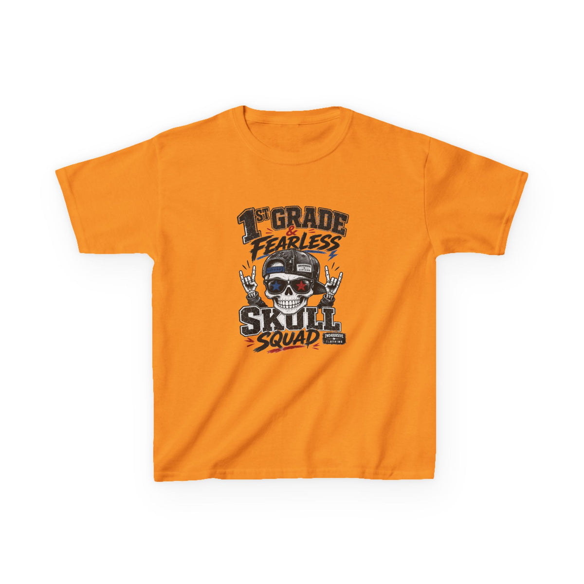 Kids Skull Squad T‑Shirt – 1st Grade Fearless Design