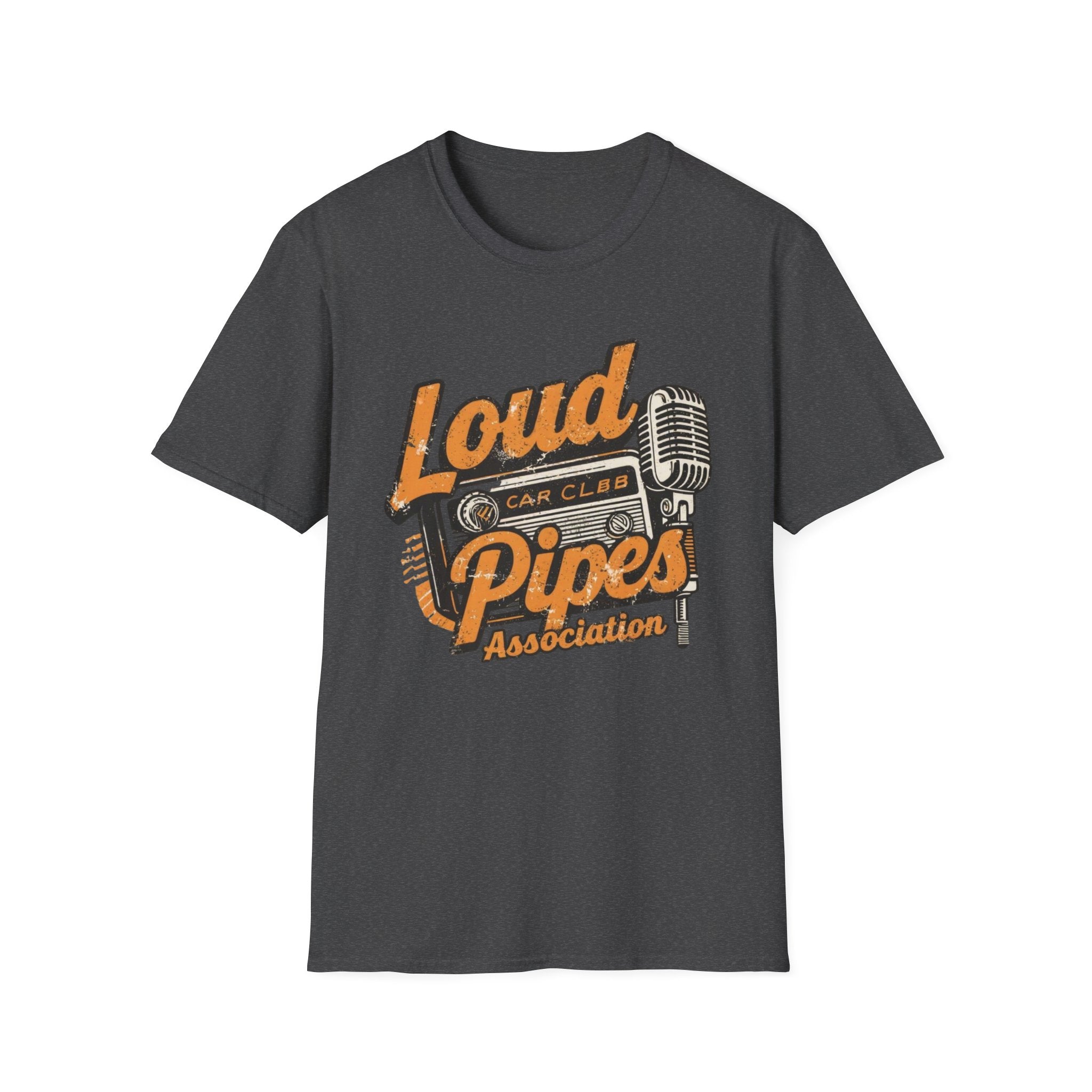 Loud Pipes Car Club T-Shirt – Vintage Microphone Automotive Tee