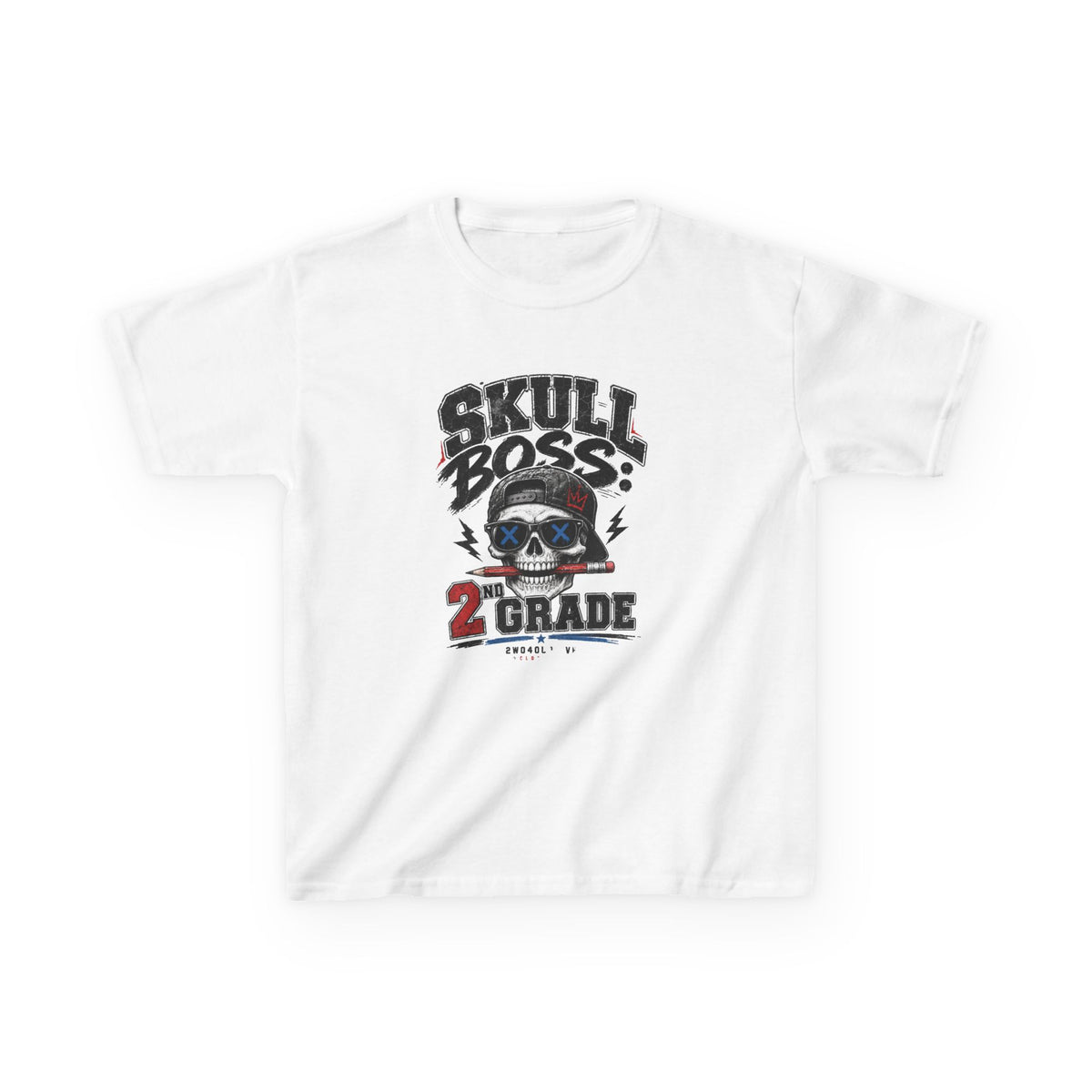 Kids Tee — "Skull Boss 2nd Grade" Back-to-School Graphic Shirt