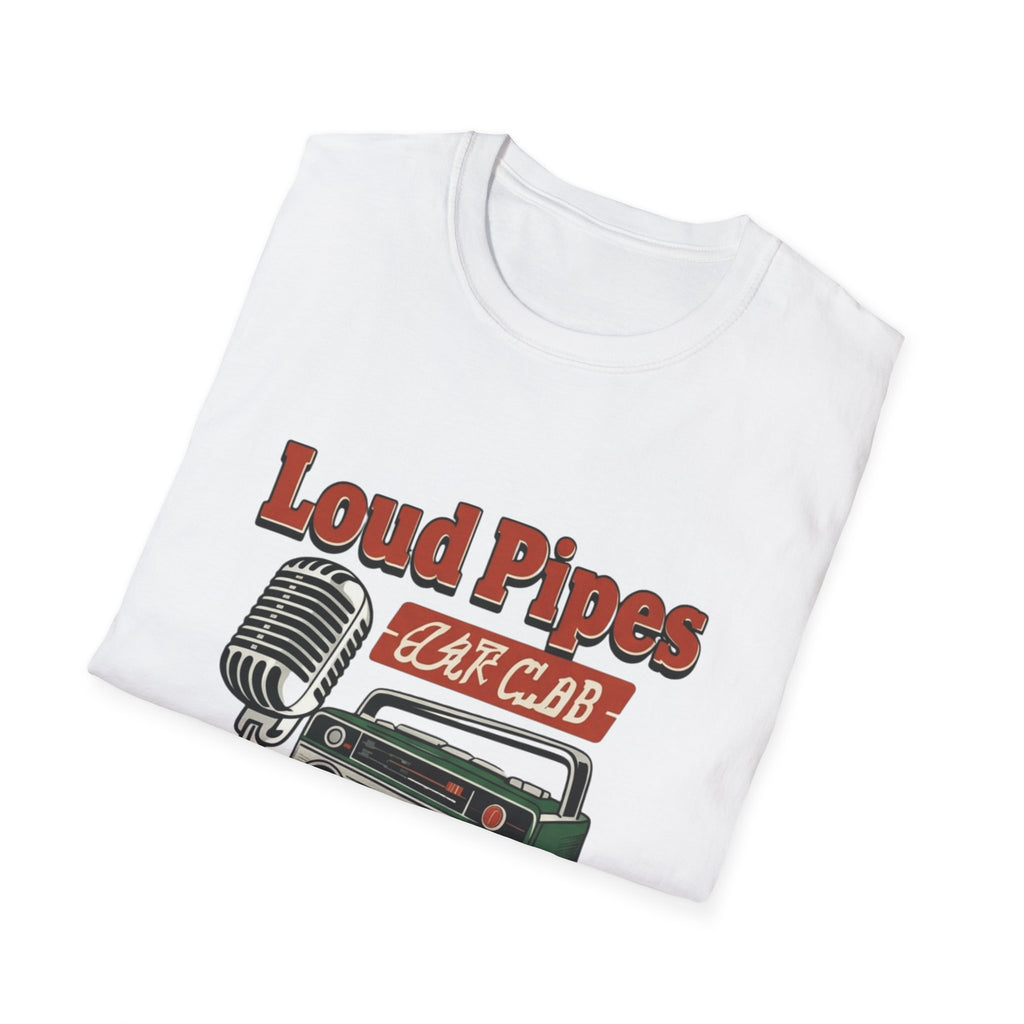 Loud Pipes Radio Club T-Shirt – Vintage Microphone & Boombox "Association" Tee