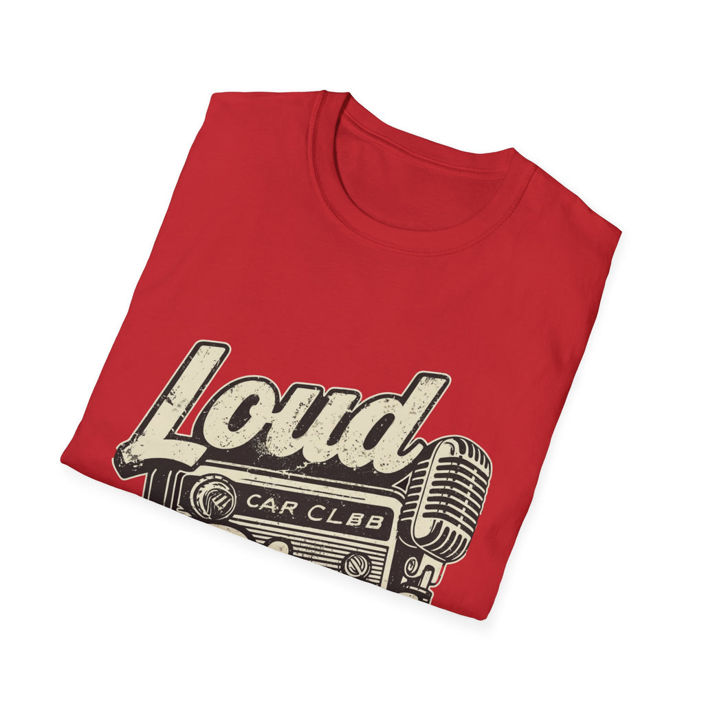 Loud Pipes Car Club T-Shirt — Retro Microphone Vintage Racing Tee