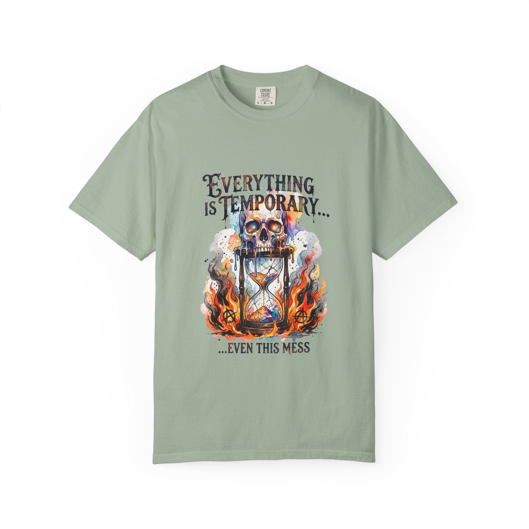 Everything Is Temporary T-Shirt — Skull Hourglass Graphic Tee