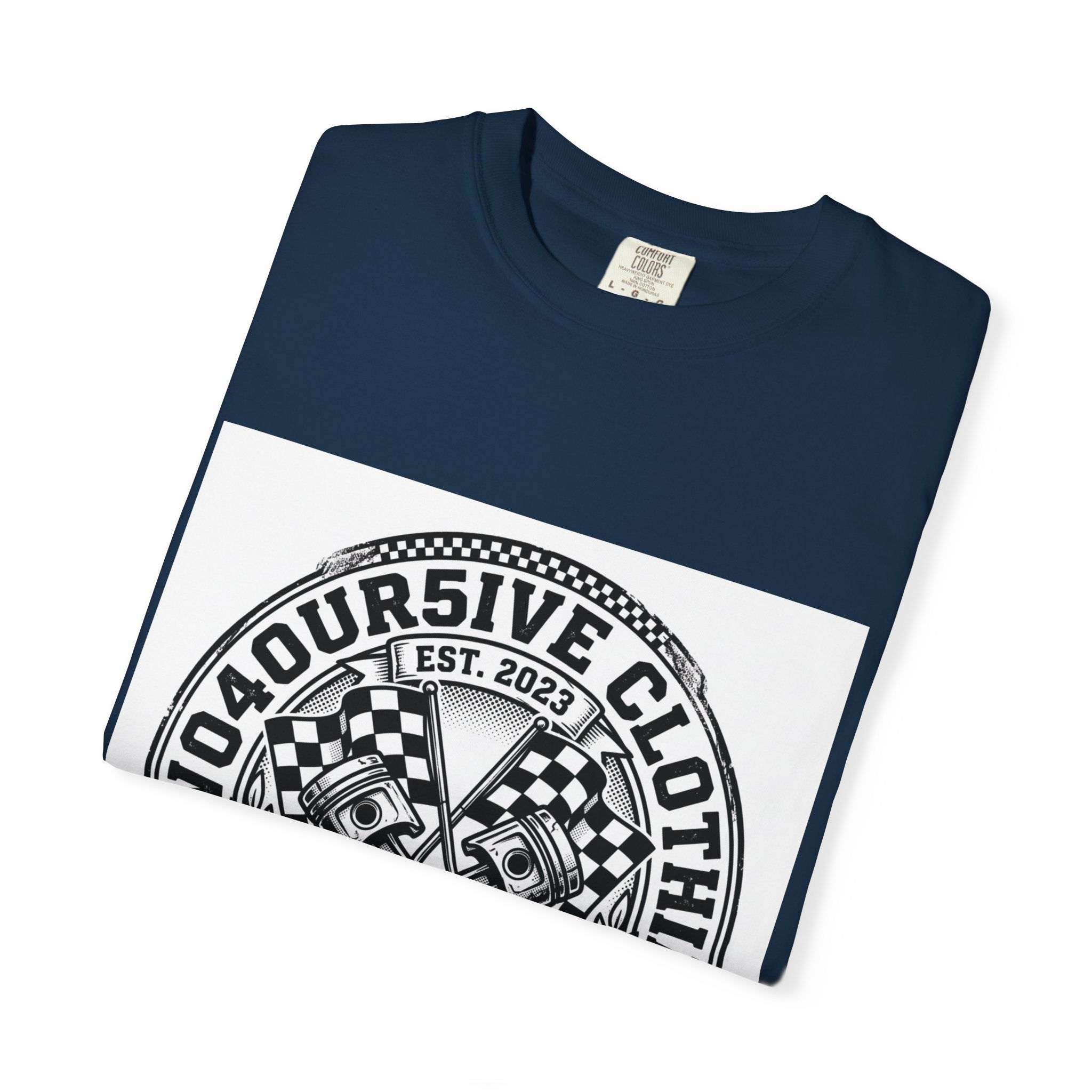 Vintage Racing Crest T-Shirt — '2W04OURSIVE CLOTHING' Graphic Tee