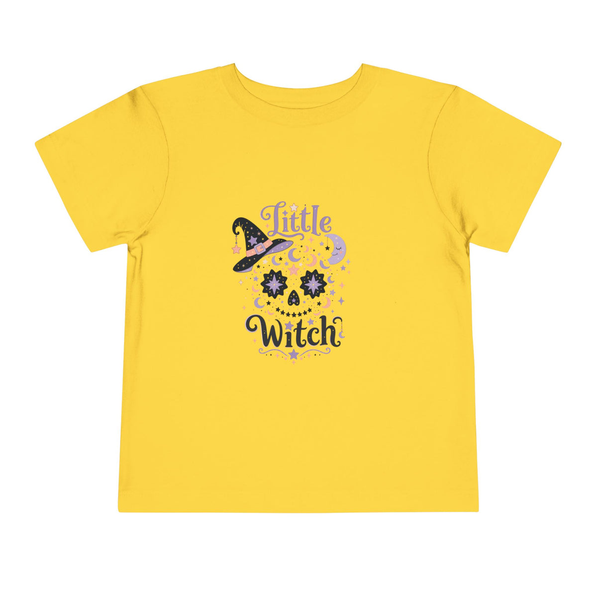 Toddler Tee — "Little Witch" Halloween Skull Hat Graphic