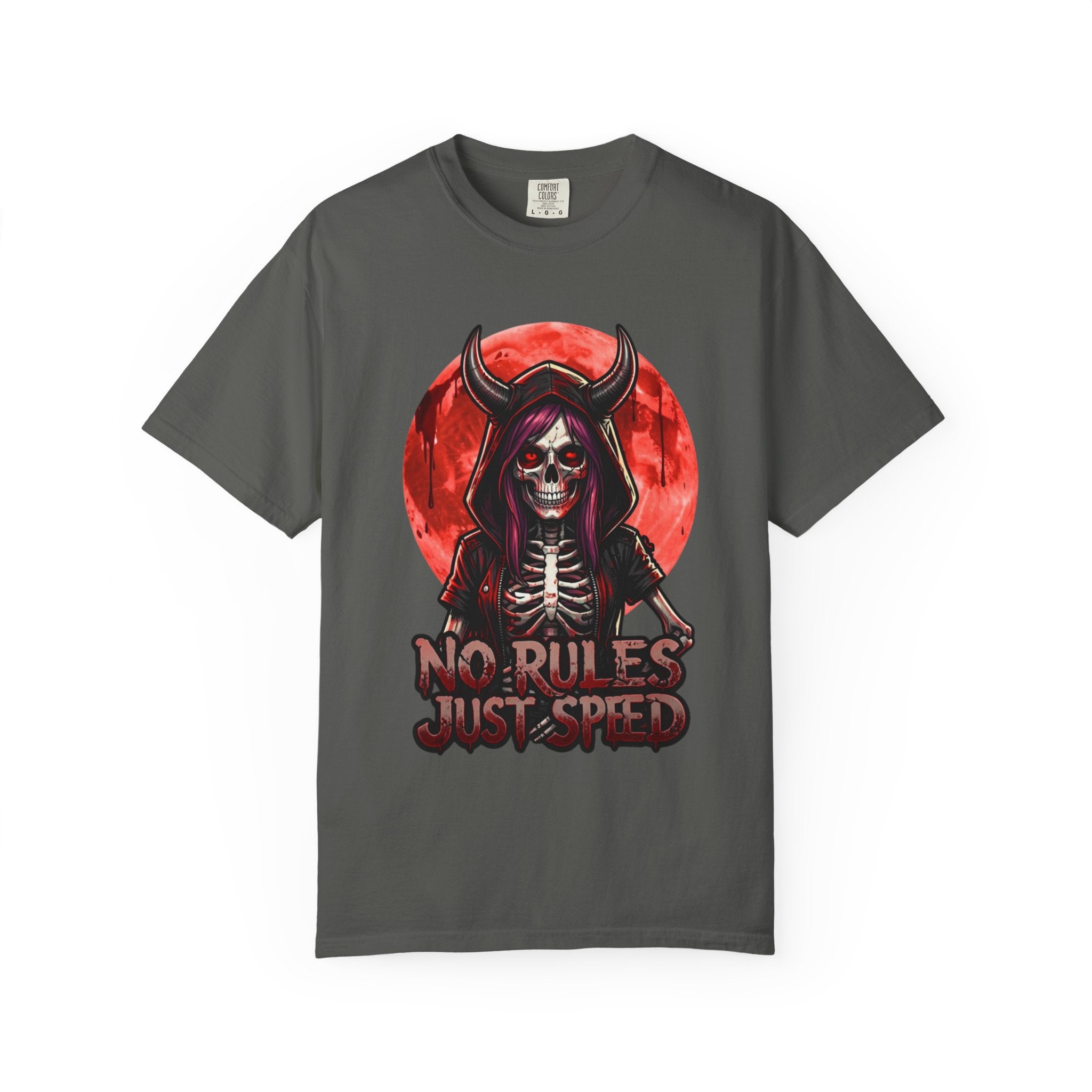 No Rules Just Speed Skull T-Shirt — Devil Rider Graphic Tee
