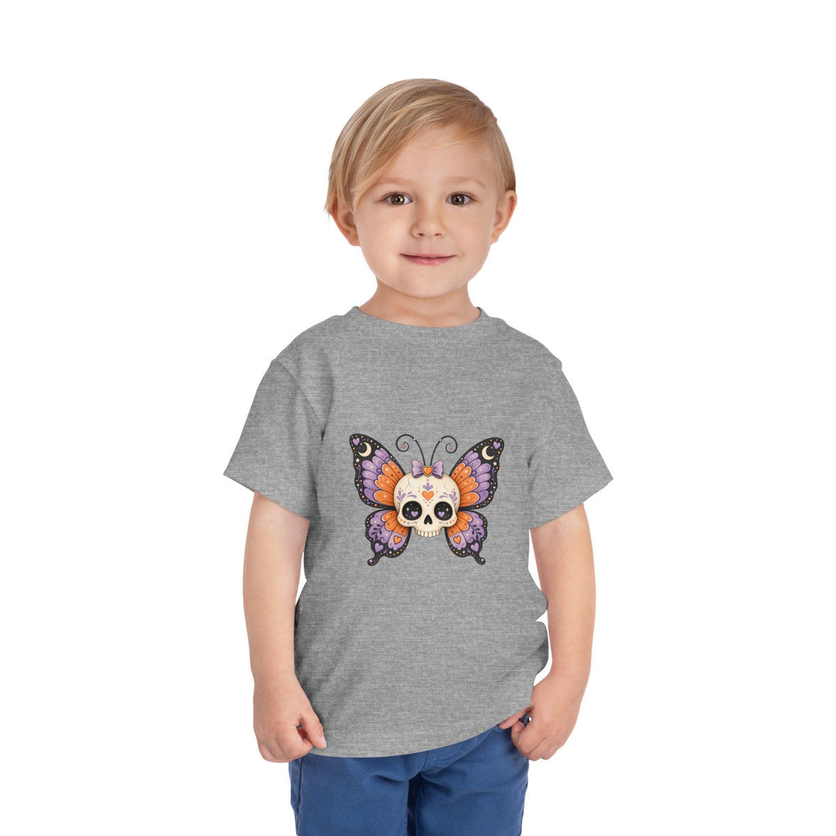 Toddler Tee — Sugar Skull Butterfly Graphic (Day of the Dead Kids Shirt)