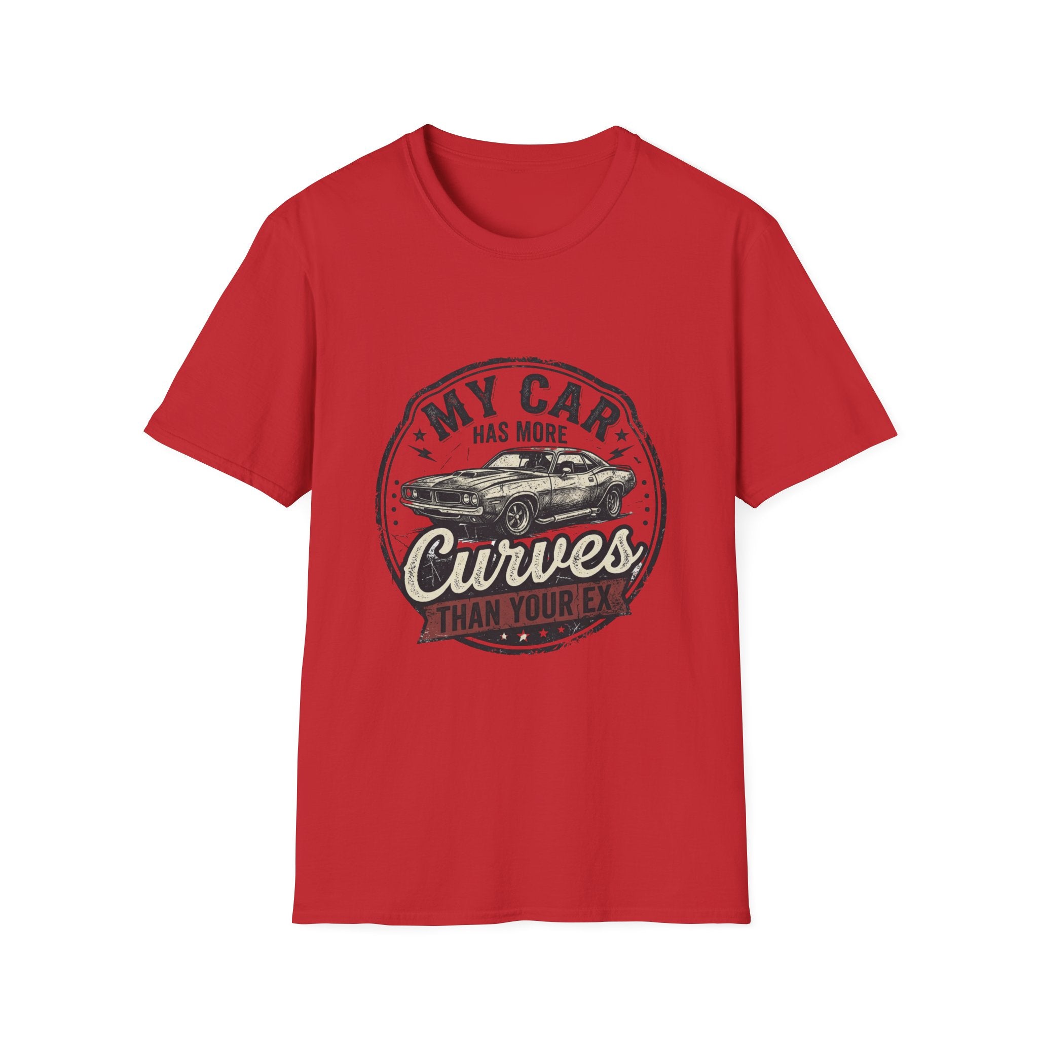 My Car Has More Curves T-Shirt - Vintage Car Humor Tee