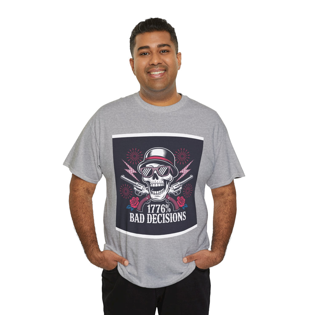 1776 Bad Decisions Skull Tee — Patriotic Vintage Skull T-Shirt
