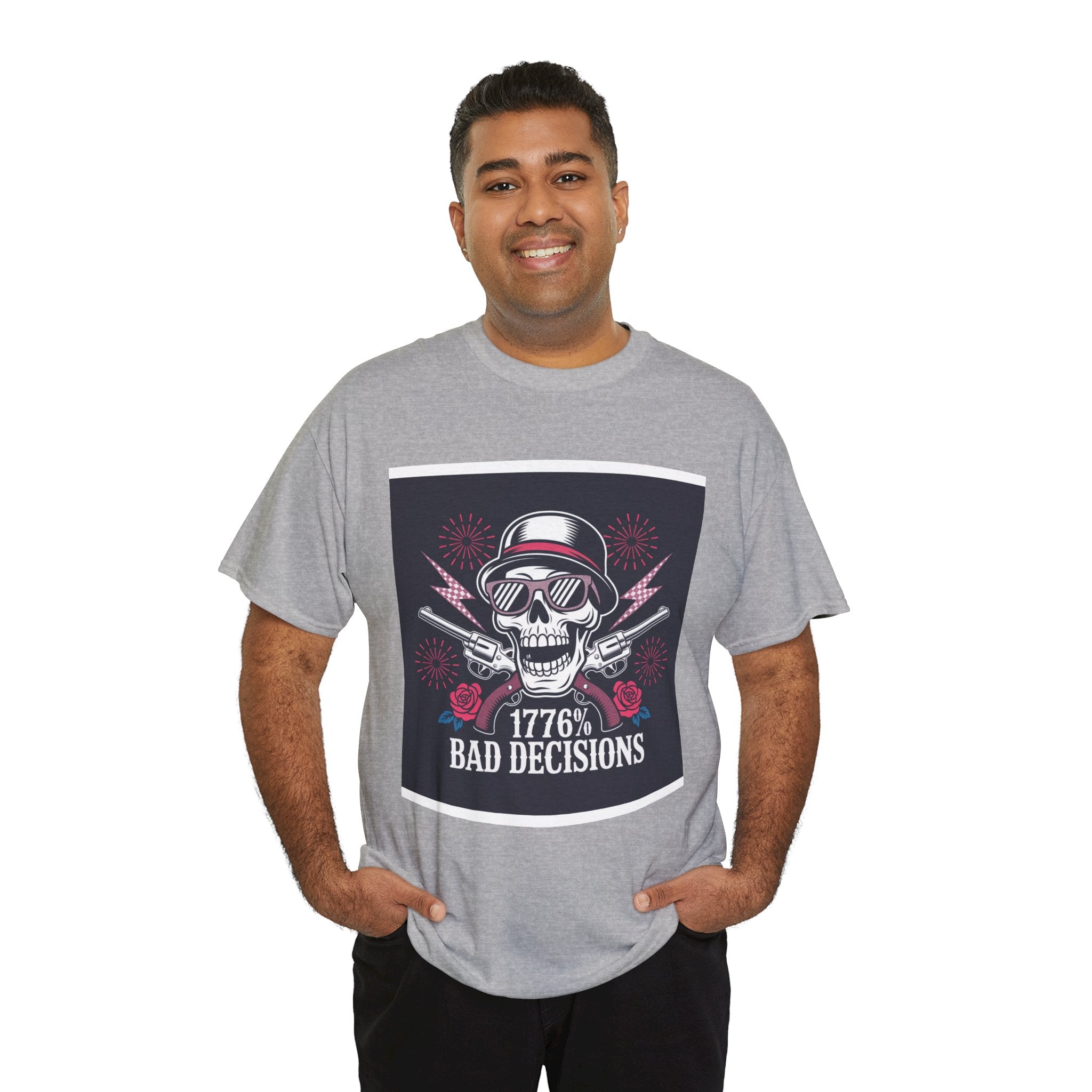 1776 Bad Decisions Skull Tee — Patriotic Vintage Skull T-Shirt