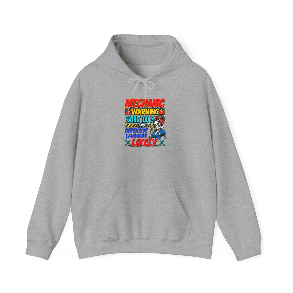 Mechanic Warning Hoodie | Flying Tools & Offensive Language