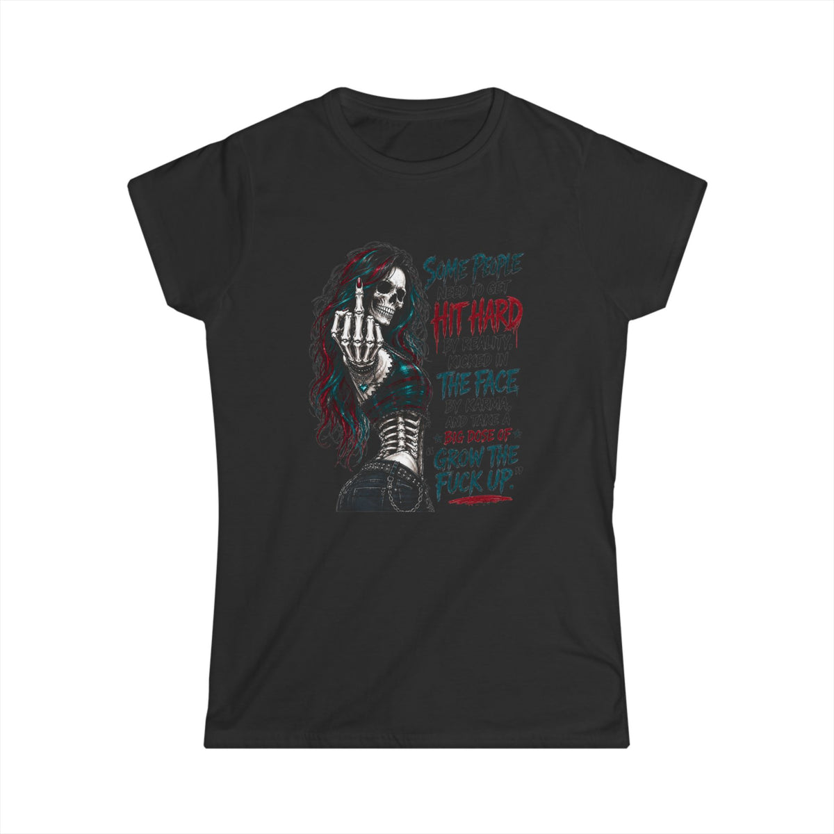 "Some People Need to Be Hit Hard" Edgy Quote Graphic Tee
