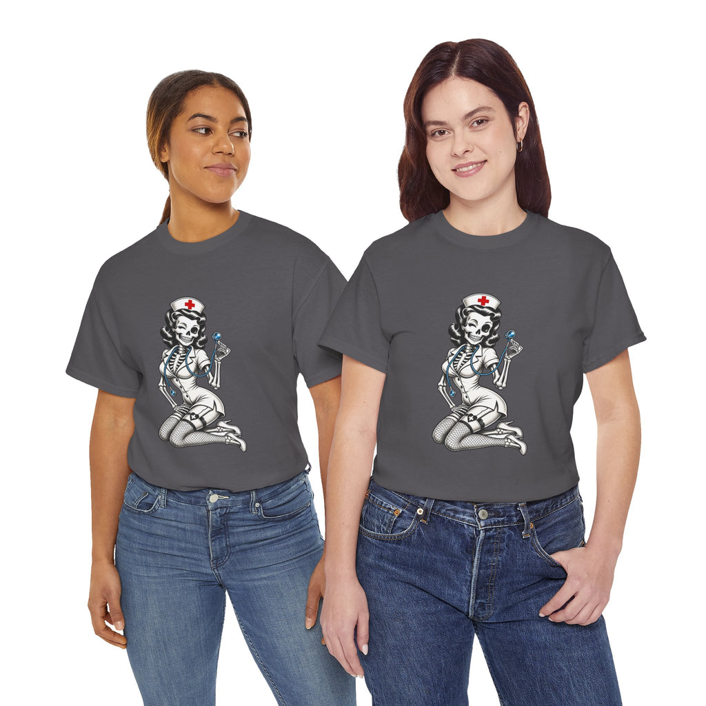 Pin-Up Nurse T-Shirt — Retro Vintage Nurse Girl Graphic Tee