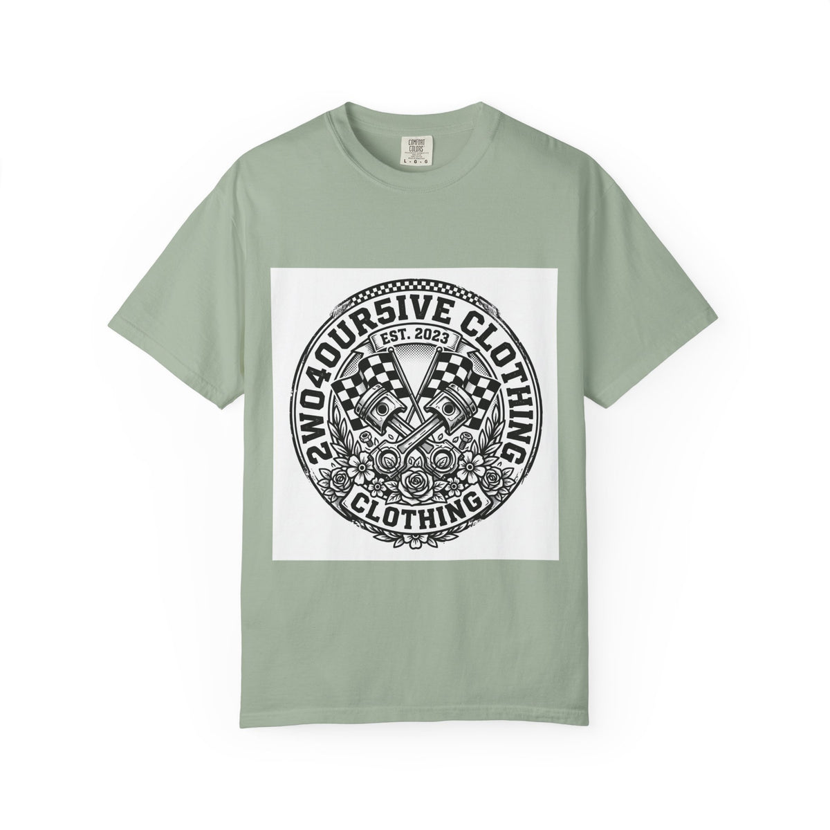 Vintage Racing Crest T-Shirt — '2W04OURSIVE CLOTHING' Graphic Tee