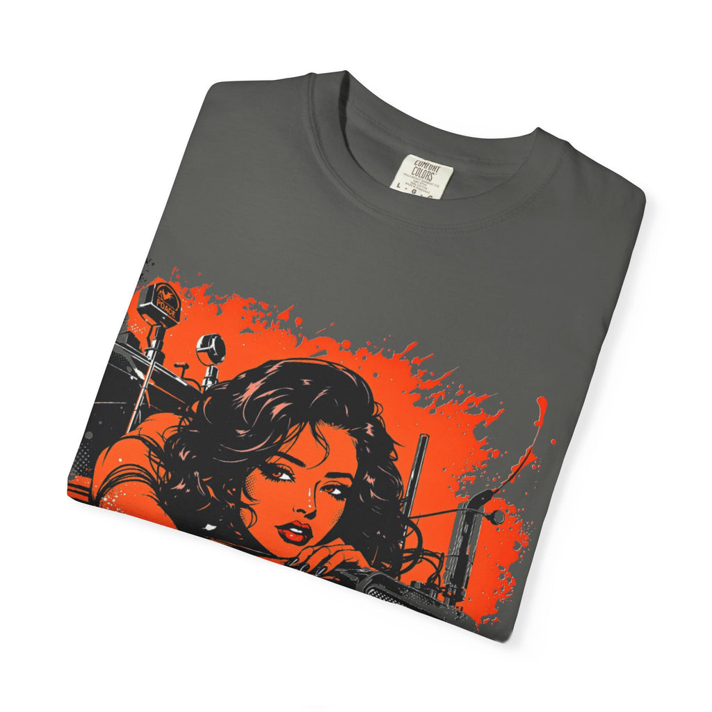 Retro Motorcycle Babe T‑Shirt — Vintage Biker Graphic Tee