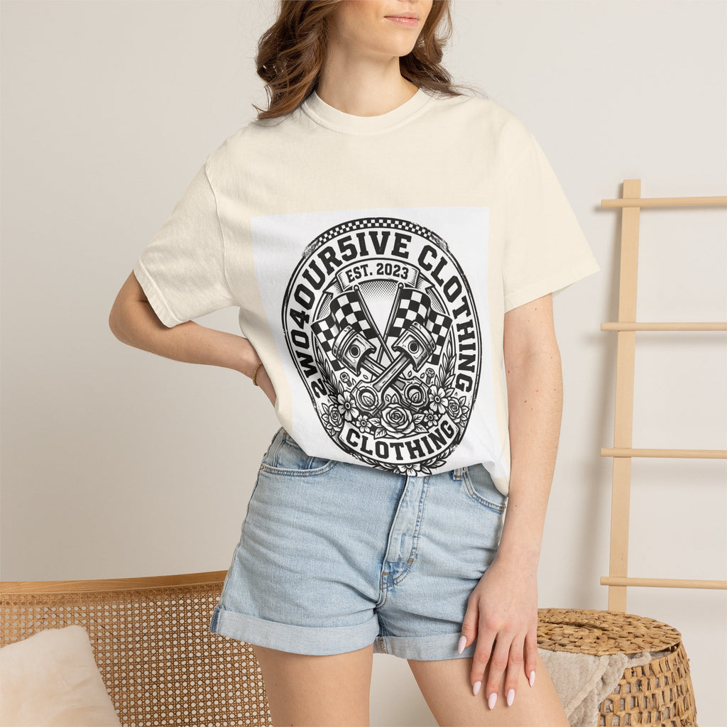 Vintage Racing Crest T-Shirt — '2W04OURSIVE CLOTHING' Graphic Tee