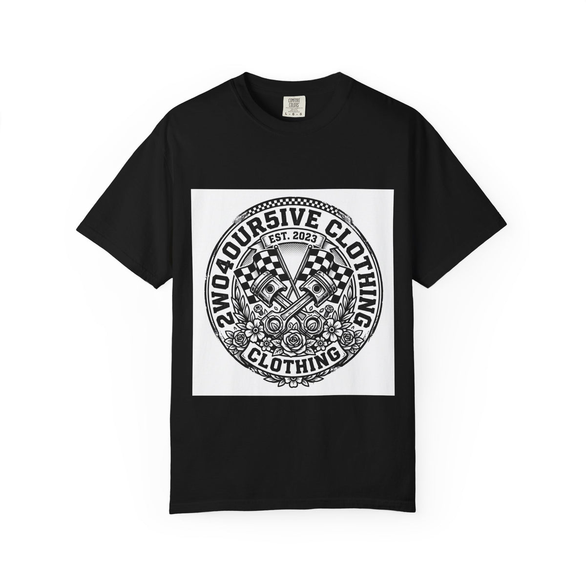 Vintage Racing Crest T-Shirt — '2W04OURSIVE CLOTHING' Graphic Tee