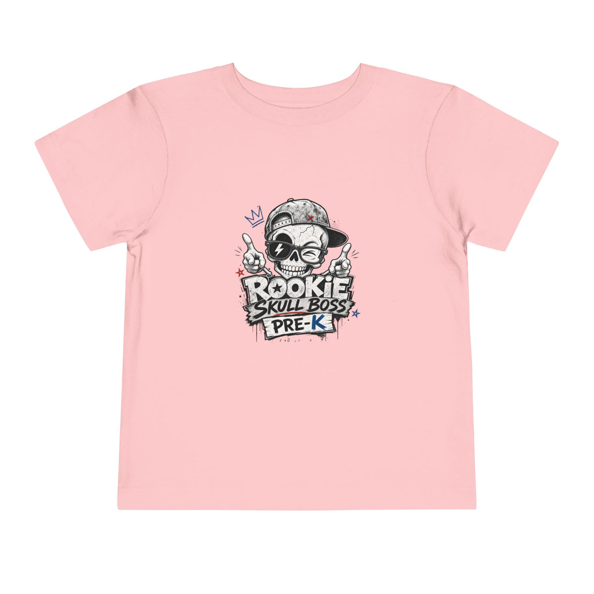 Toddler Tee — "Rookie Skull Boss Pre-K" Graphic Shirt