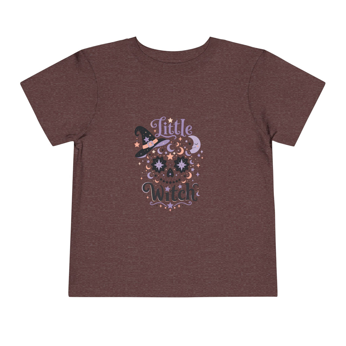 Toddler Tee — "Little Witch" Halloween Skull Hat Graphic