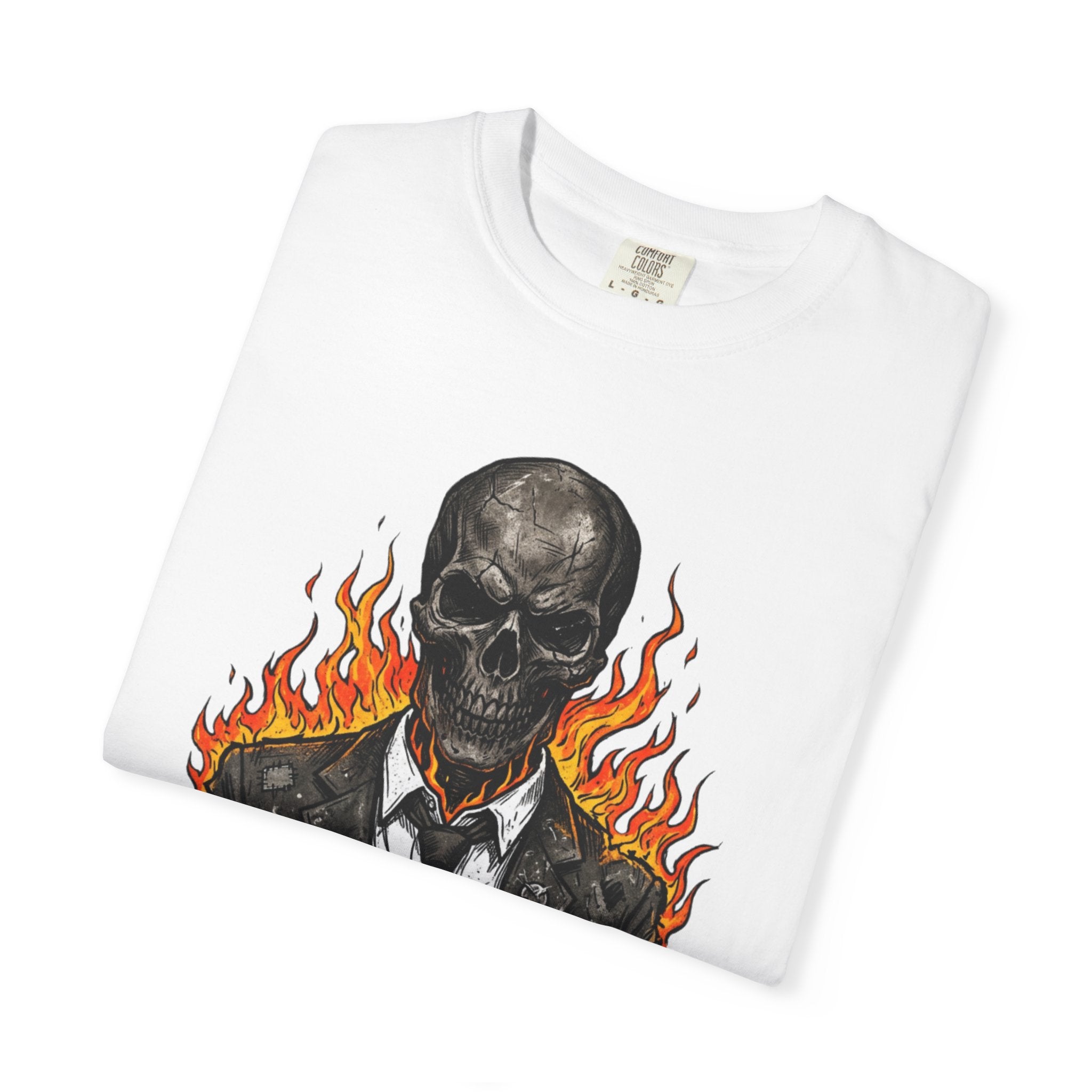 Skull & Flames T-Shirt — "They Sell Obedience As Success" Anti-Authority Graphic Tee