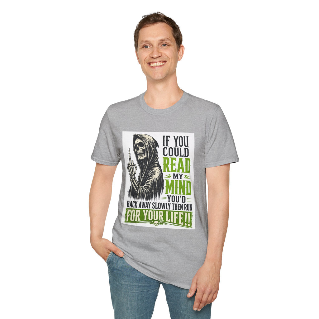 Skull Grim Reaper T-Shirt – "If You Could Read My Mind…" Graphic Tee