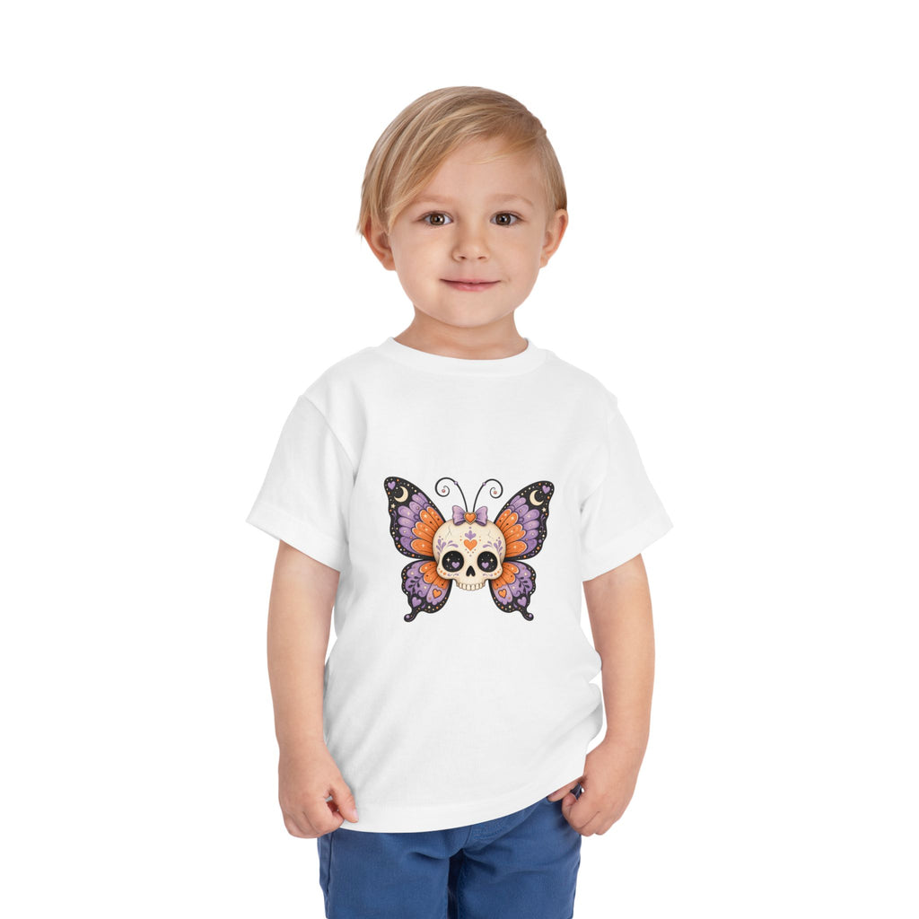 Toddler Tee — Sugar Skull Butterfly Graphic (Day of the Dead Kids Shirt)
