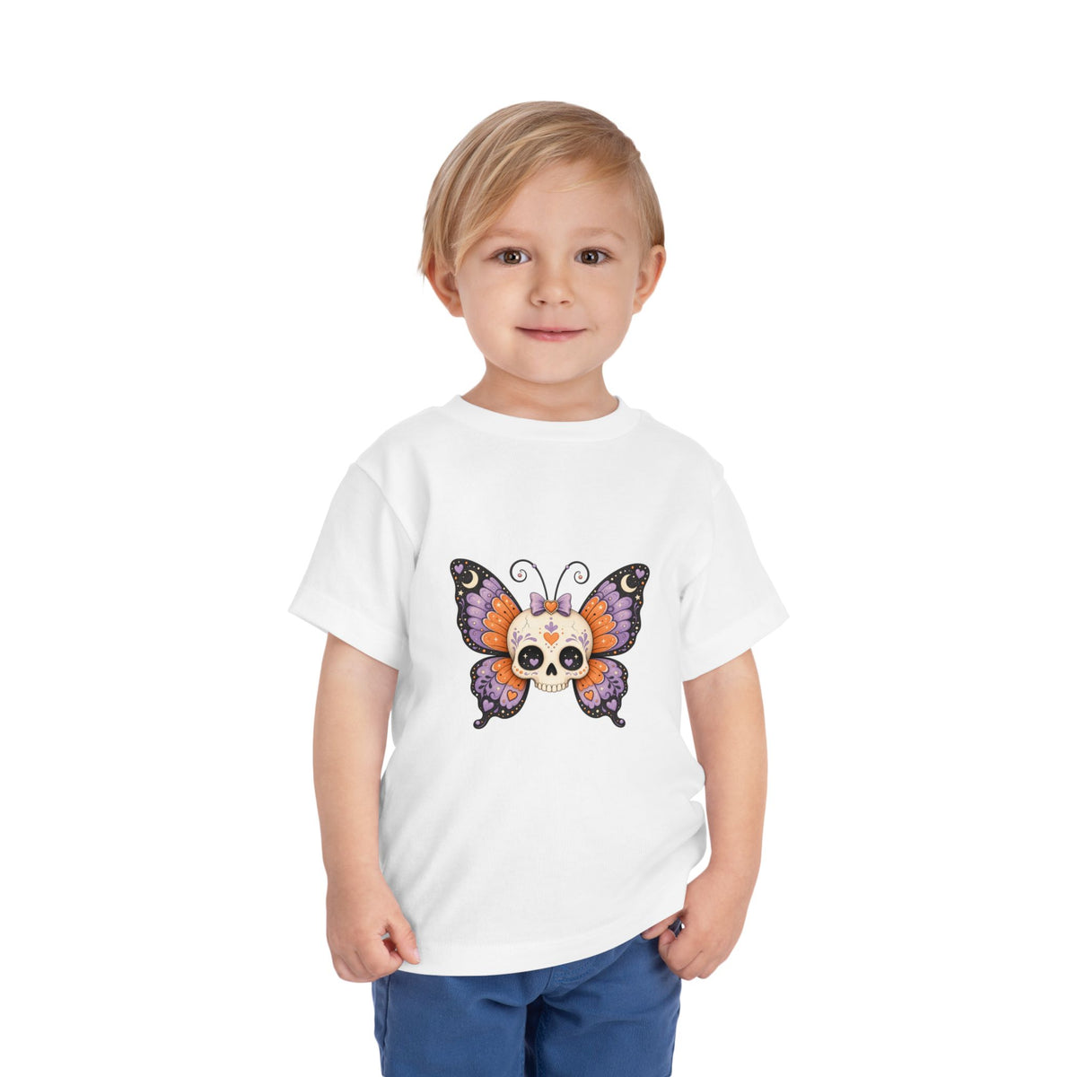 Toddler Tee — Sugar Skull Butterfly Graphic (Day of the Dead Kids Shirt)